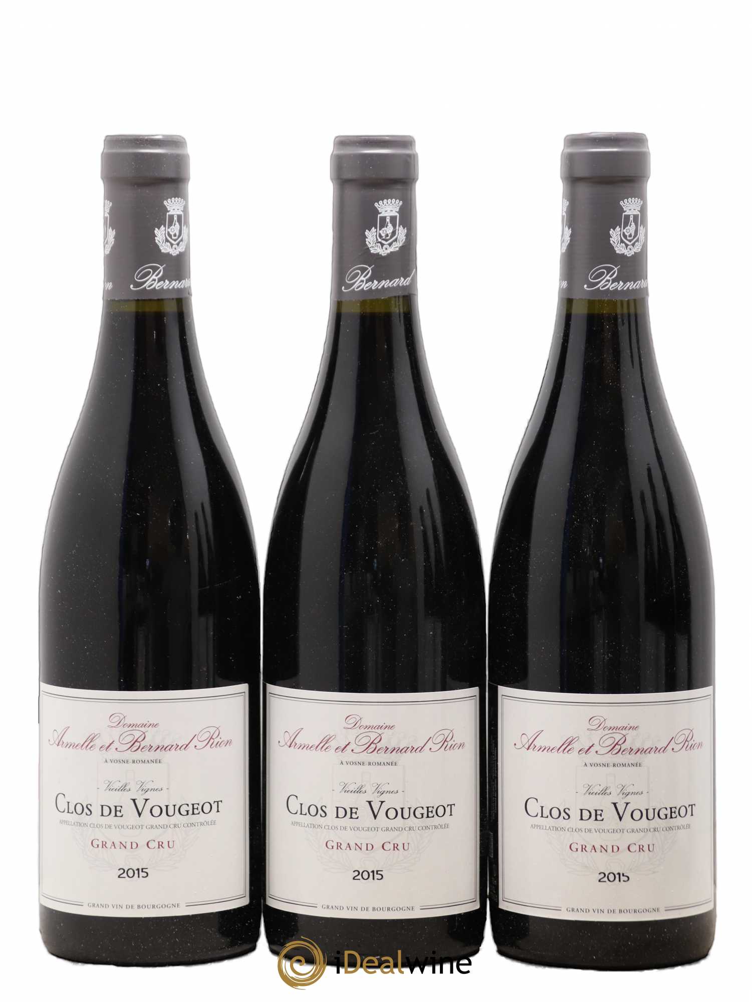 Clos de Vougeot Grand Cru Domaine Armelle et Bernard Rion 2015 - Lot de 12 bouteilles - 1