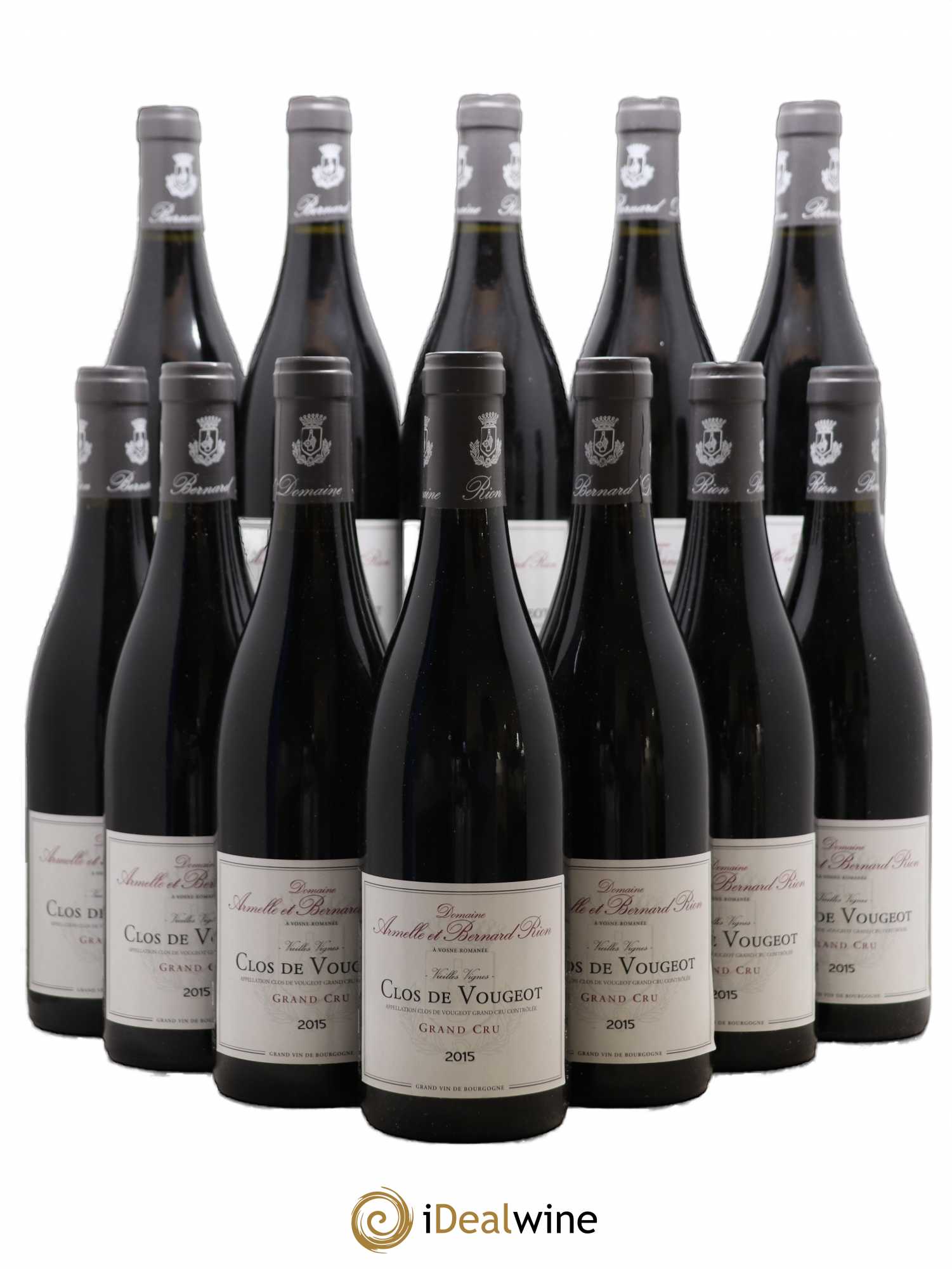 Clos de Vougeot Grand Cru Domaine Armelle et Bernard Rion 2015 - Lot de 12 bouteilles - 0