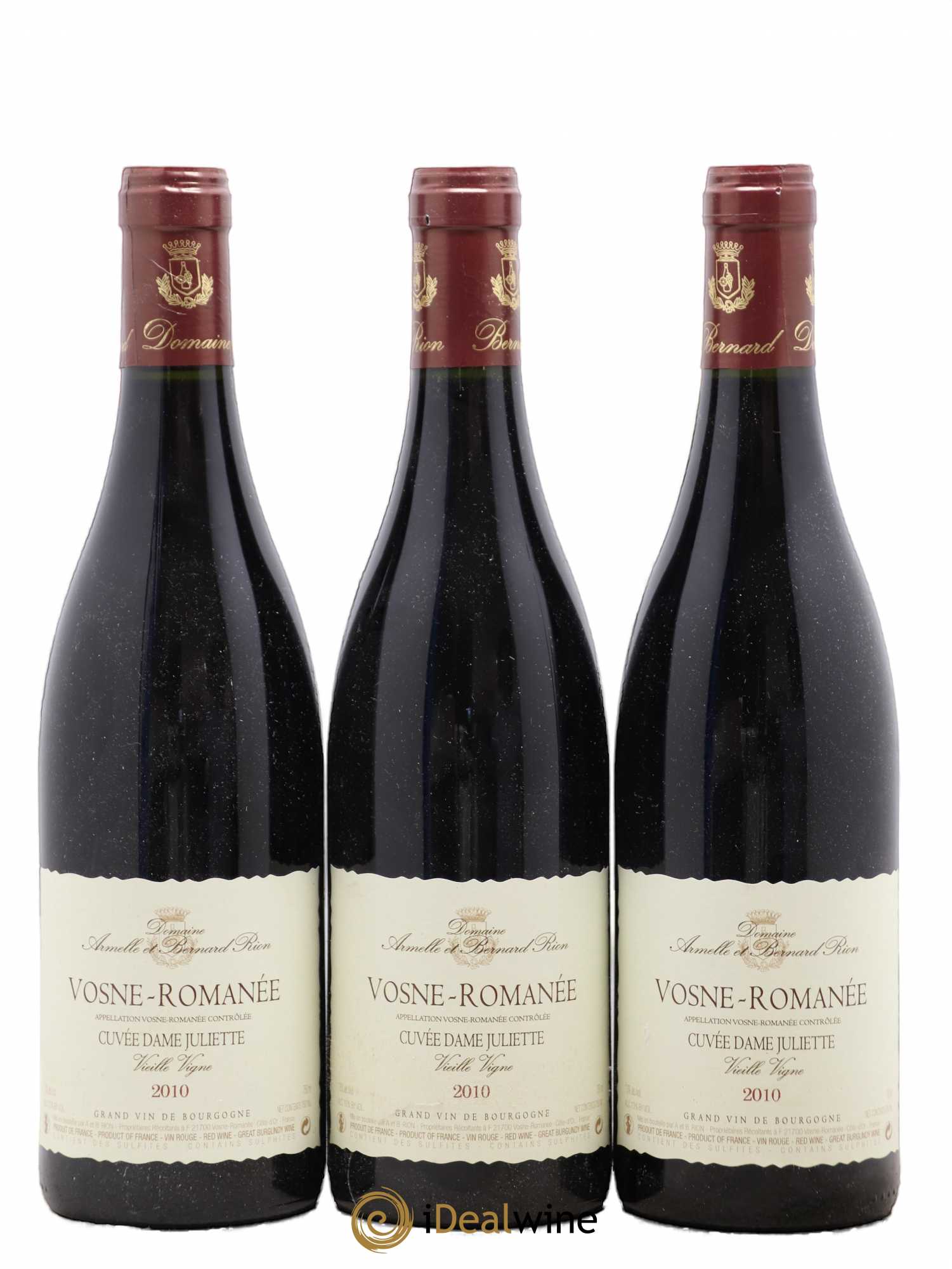 Vosne-Romanée Cuvée Dame Juliette Vieilles vignes Rion 2010 - Lot de 3 bouteilles - 0