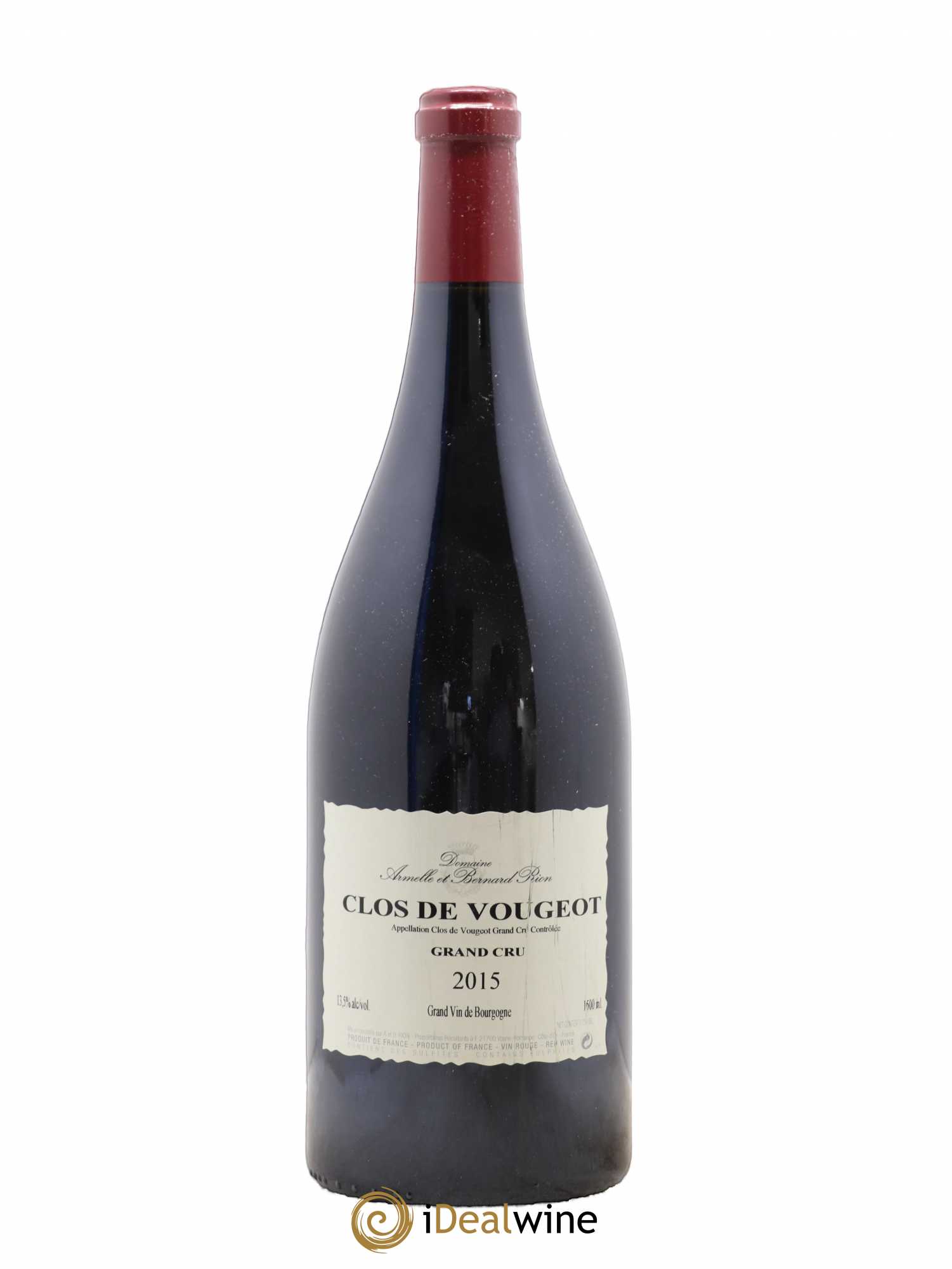 Clos de Vougeot Grand Cru Domaine Armelle et Bernard Rion 2015 - Lot de 1 magnum - 0