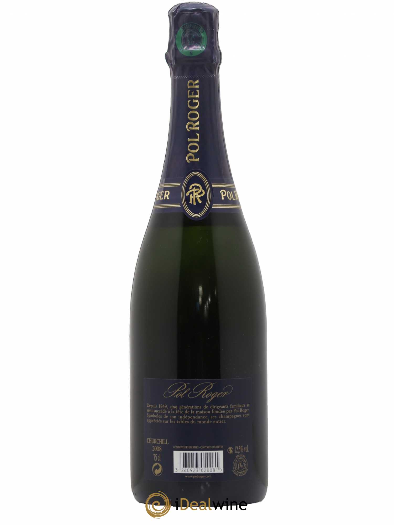 Cuvée Winston Churchill Pol Roger Brut 2008 - Lot de 1 bouteille - 1