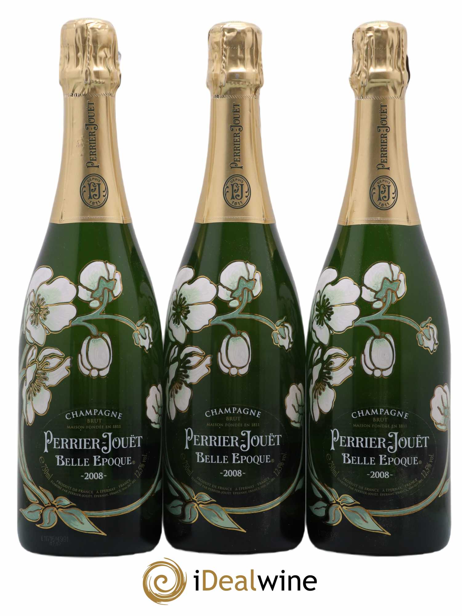 Cuvée Belle Epoque Brut Perrier-Jouët 2008 - Lot de 3 bouteilles - 0