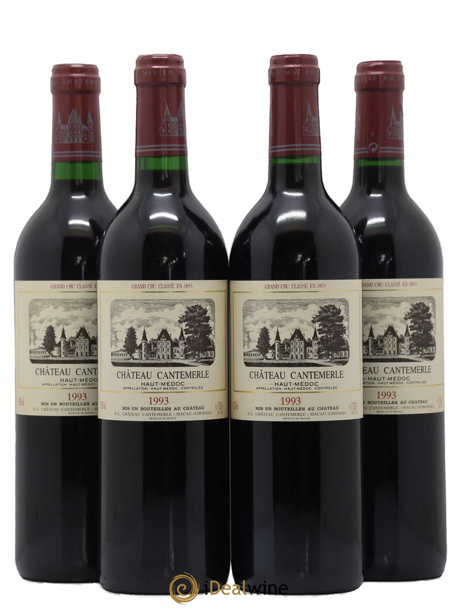 Château Cantemerle 5ème Grand Cru Classé 1993 - Lot de 4 bouteilles - 0