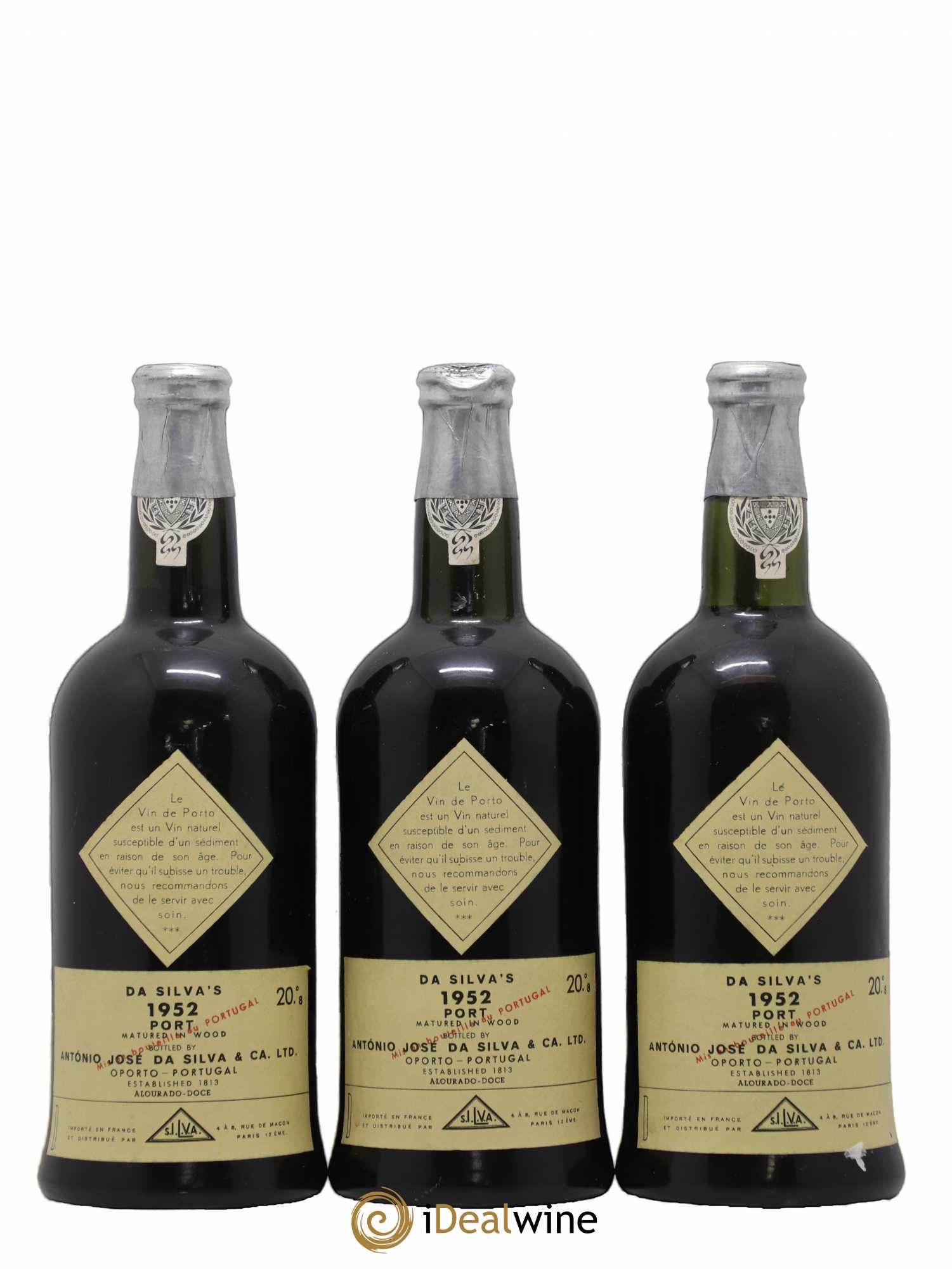 Porto Vintage Antonio José da Silva 1952 - Posten von 3 Flaschen - 1