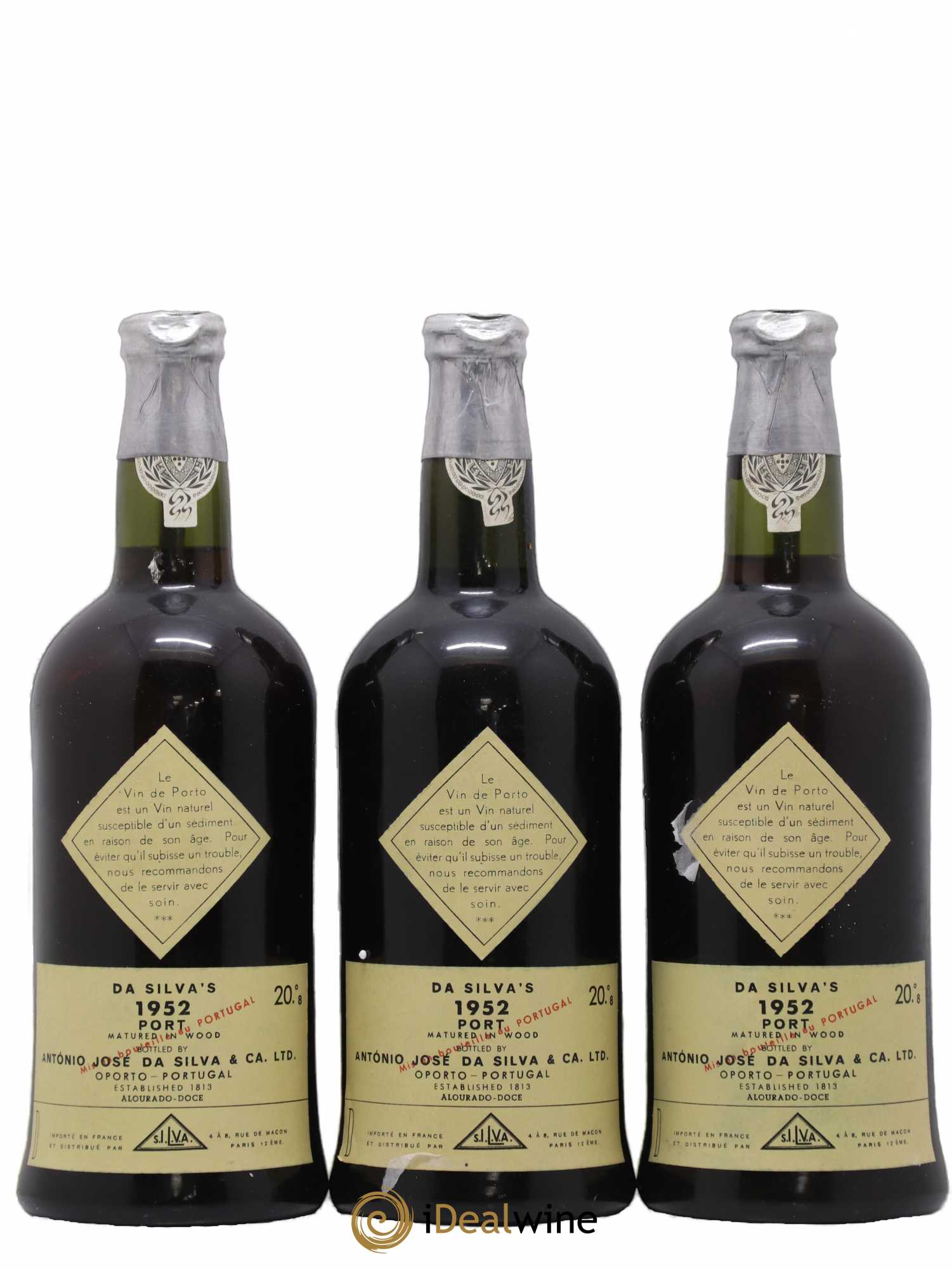 Porto Vintage Antonio José da Silva 1952 - Posten von 3 Flaschen - 1