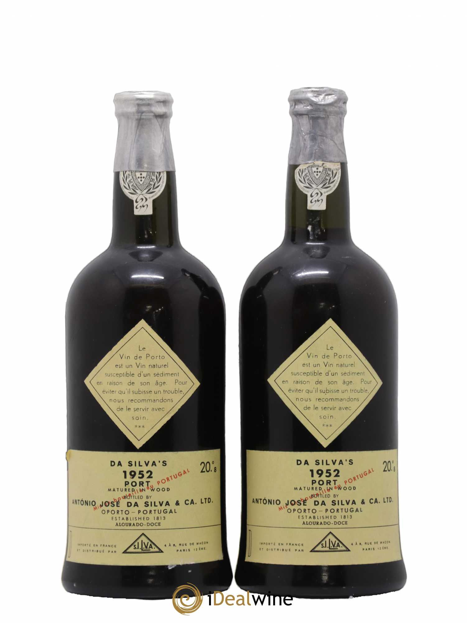 Porto Vintage Antonio José da Silva 1952 - Lotto di 2 bottiglie - 1