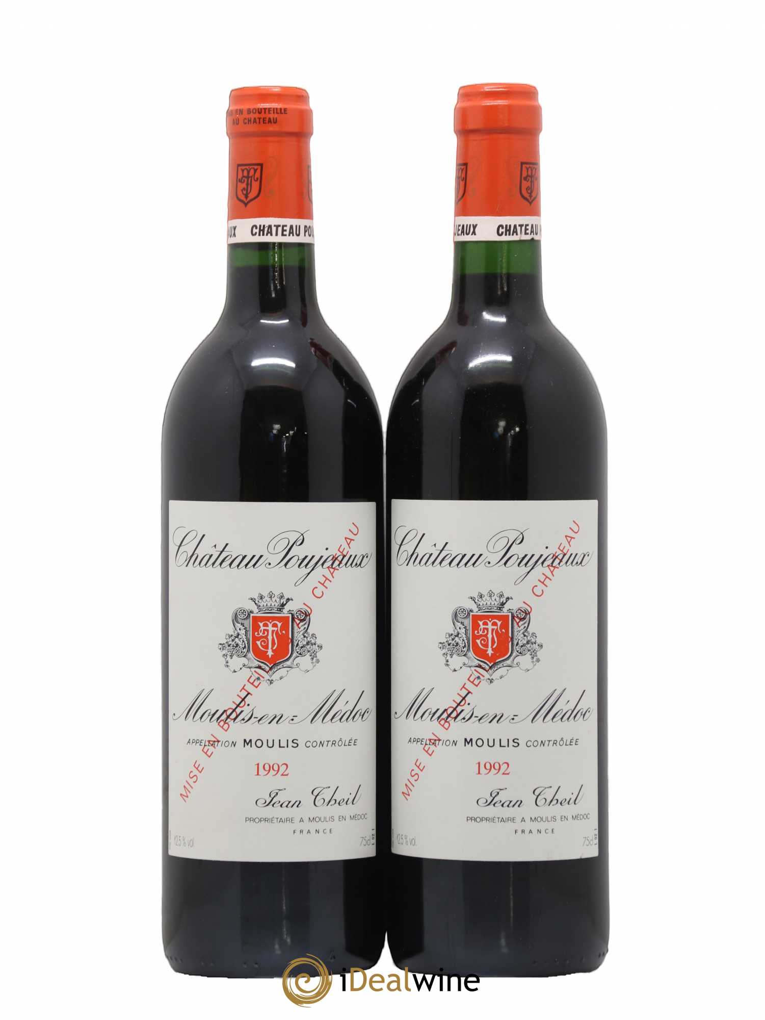 Château Poujeaux 1992 - Lot de 2 bouteilles - 0