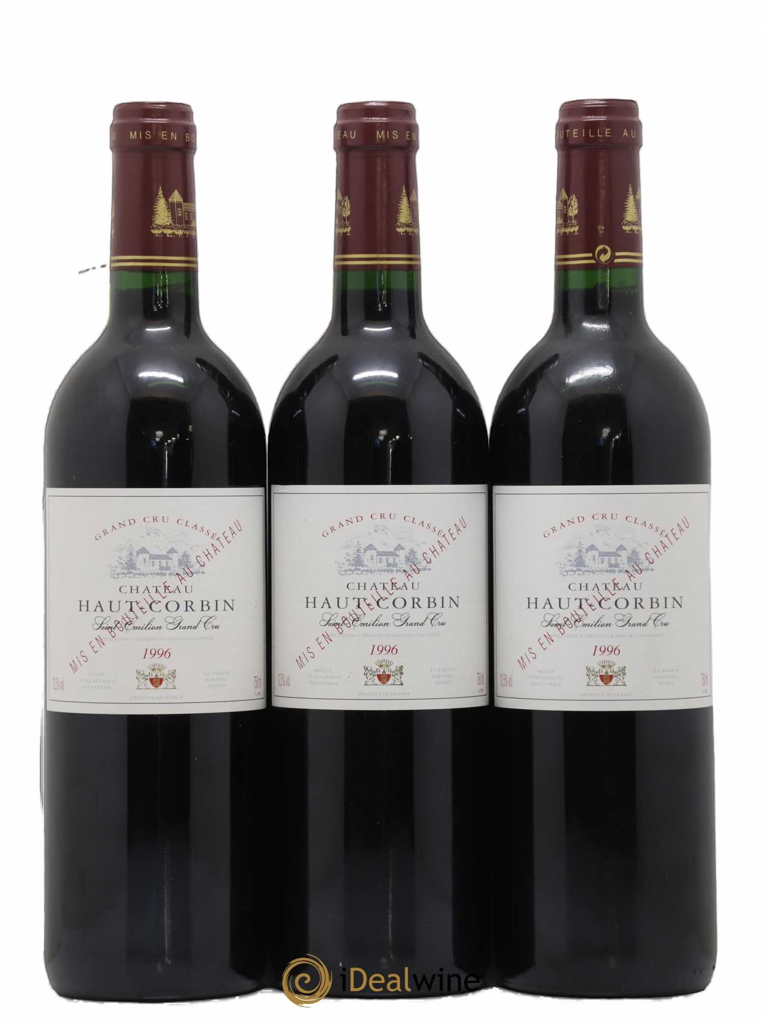 Château Haut Corbin Grand Cru (sans prix de réserve) 1996 - Lot de 3 bouteilles - 0