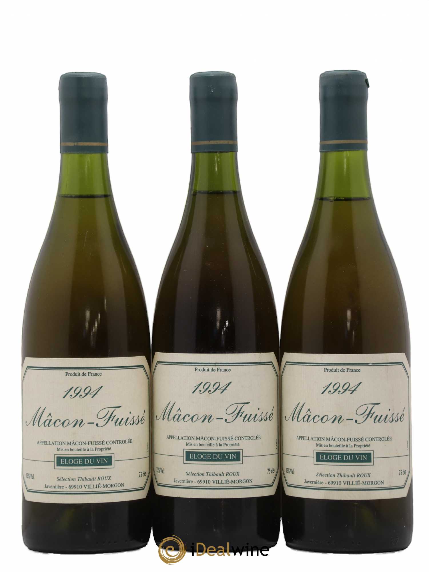 Mâcon Fuissé Thibault Roux 1994 - Lot de 3 bouteilles - 0