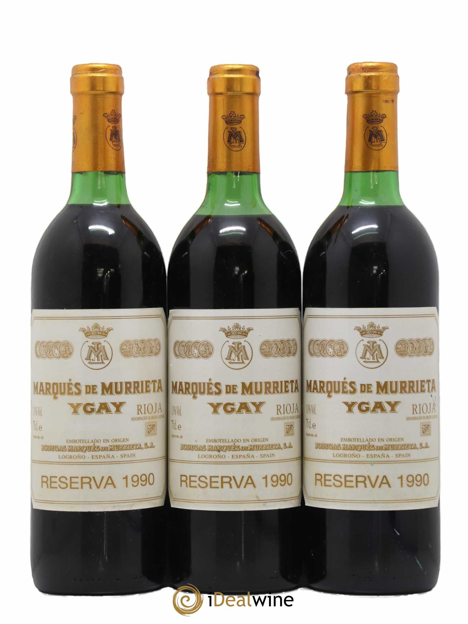 Rioja DOCA Reserva Ygay Marquès de Murrieta 1990 - Lot de 3 bouteilles - 0