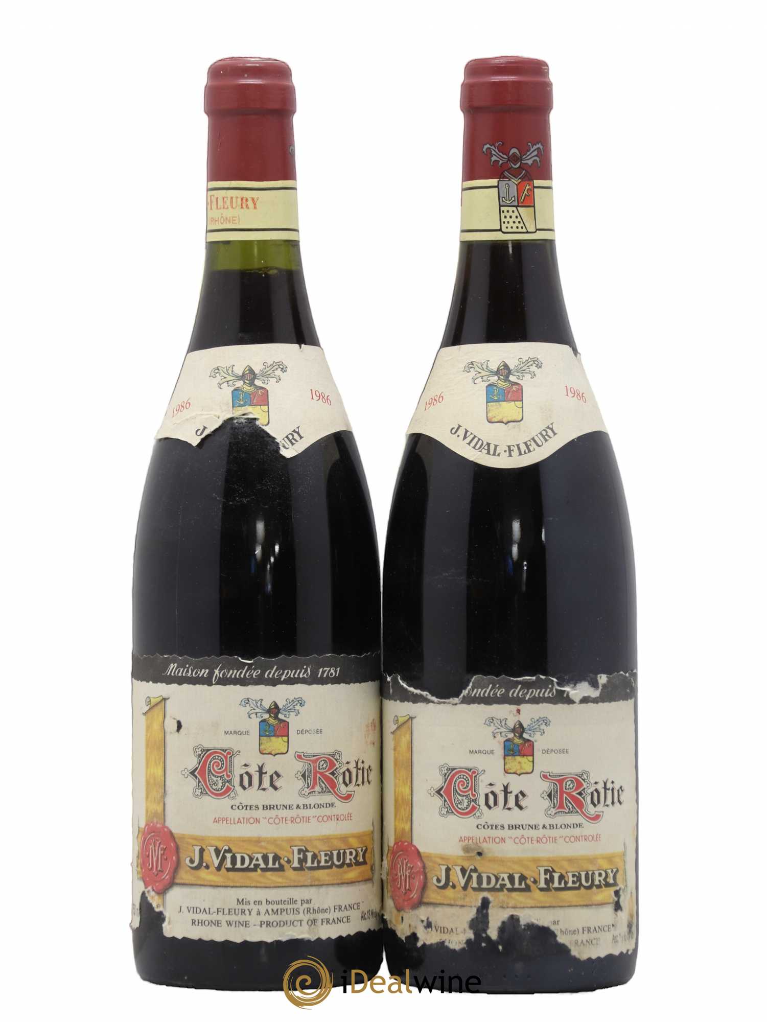 Côte-Rôtie Brune et Blonde Vidal Fleury 1986 - Lot de 2 bouteilles - 0
