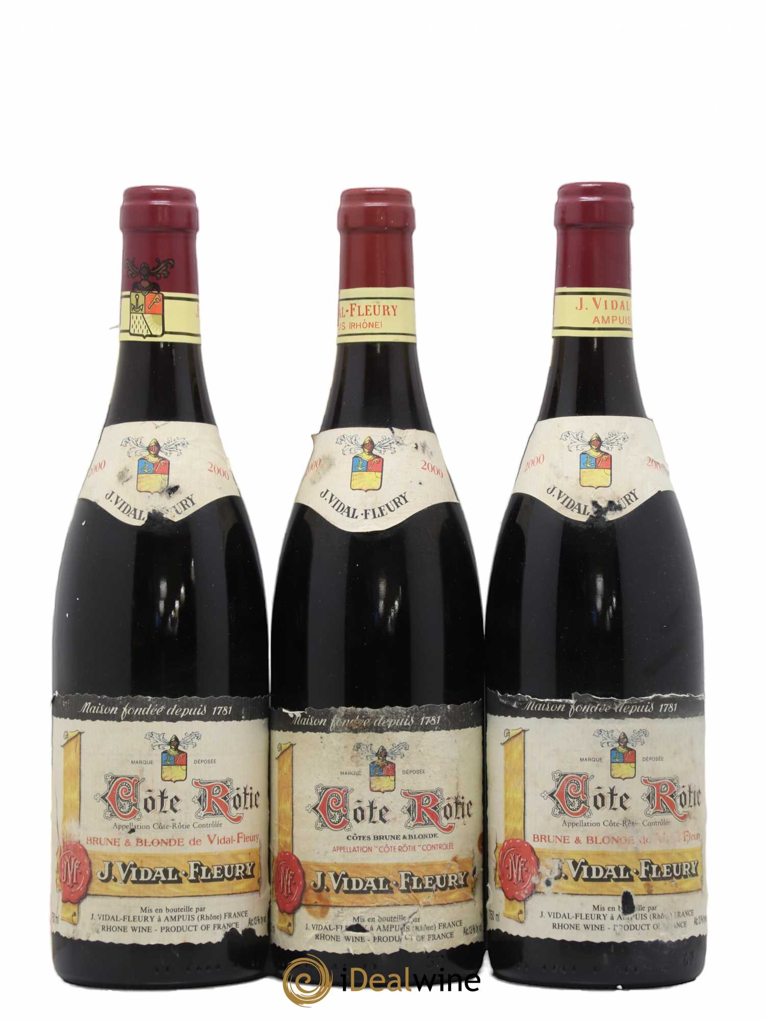 Côte-Rôtie Brune et Blonde Vidal Fleury 2000 - Lot de 3 bouteilles - 0