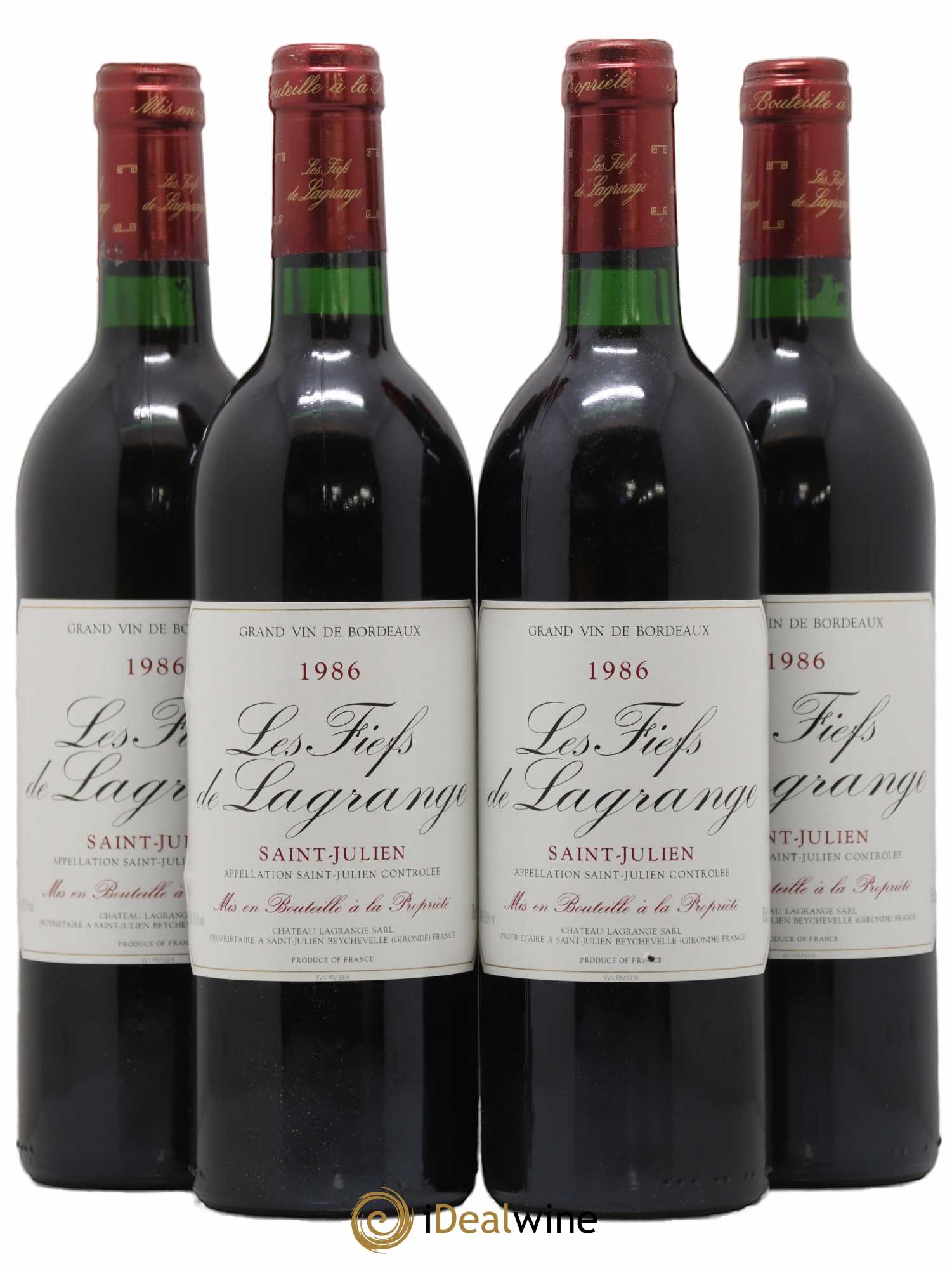Les Fiefs de Lagrange Second Vin 1986 - Lot de 4 bouteilles - 0