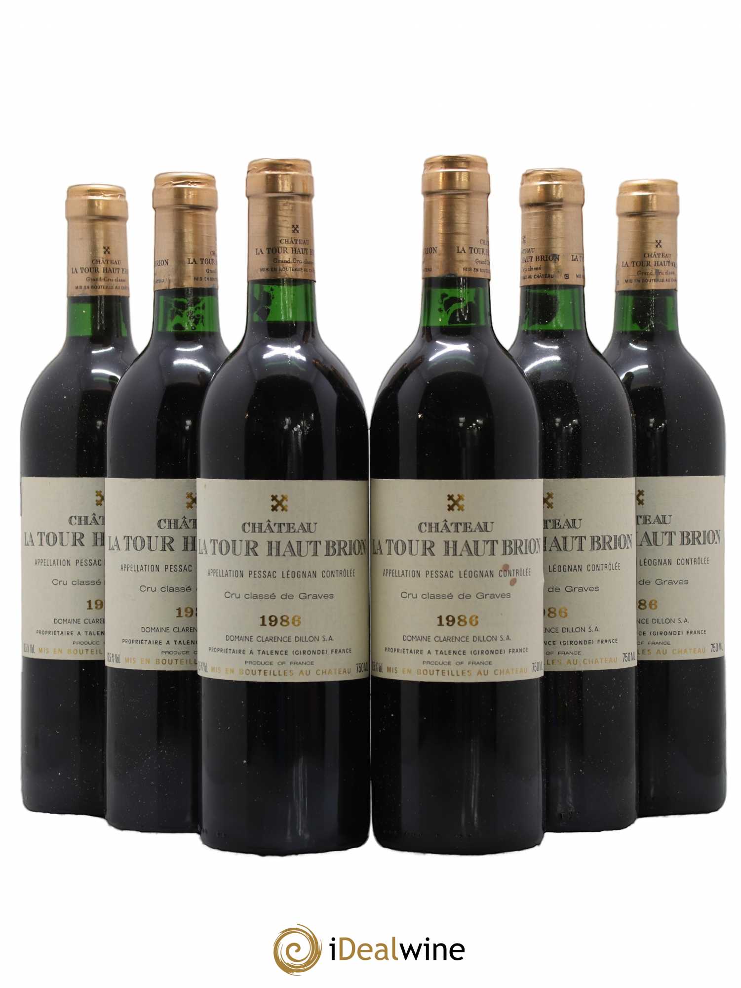 Château la Tour Haut-Brion Cru Classé de Graves 1986 - Lot de 6 bouteilles - 0