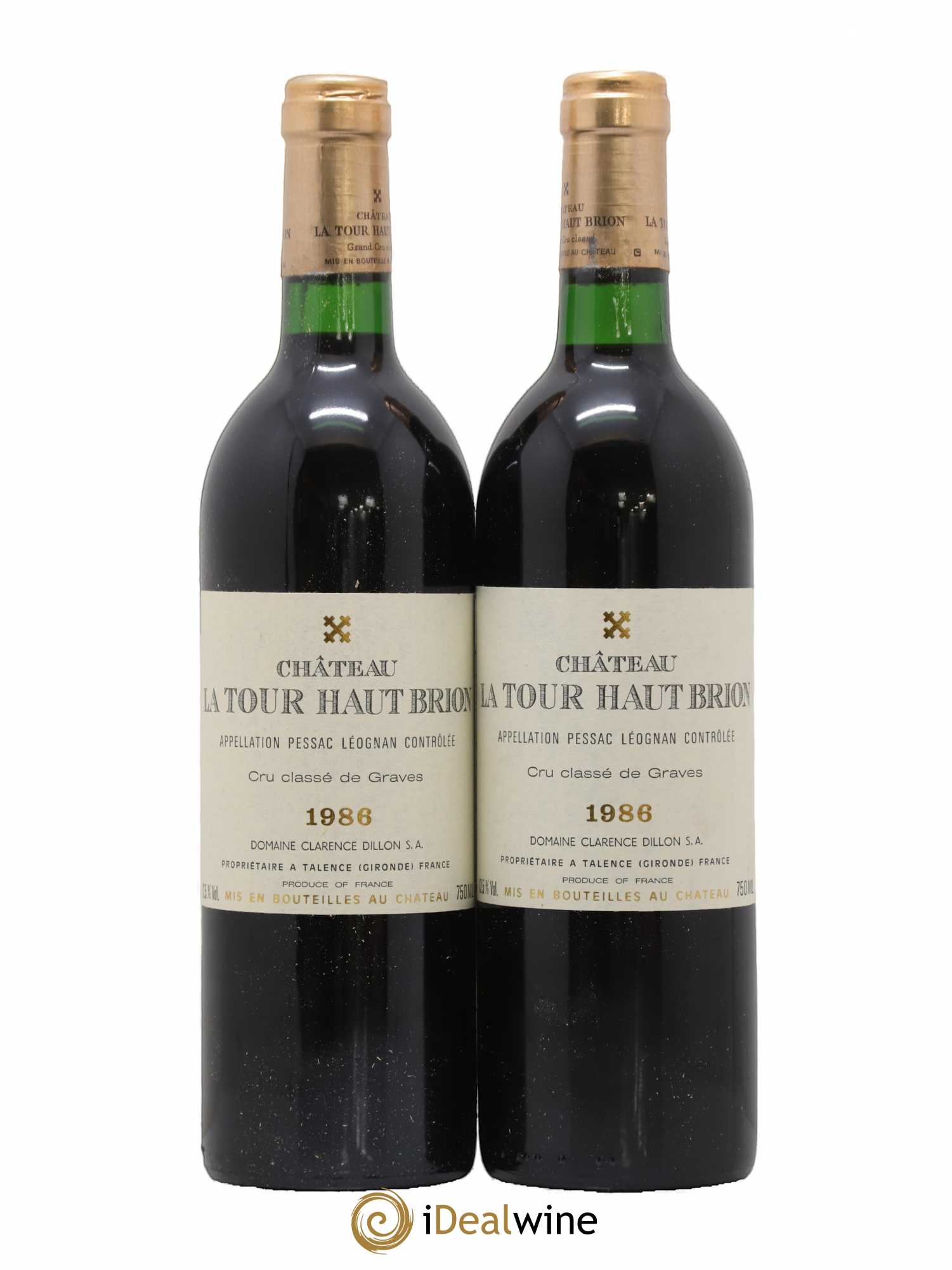 Château la Tour Haut-Brion Cru Classé de Graves 1986 - Lot de 2 bouteilles - 0