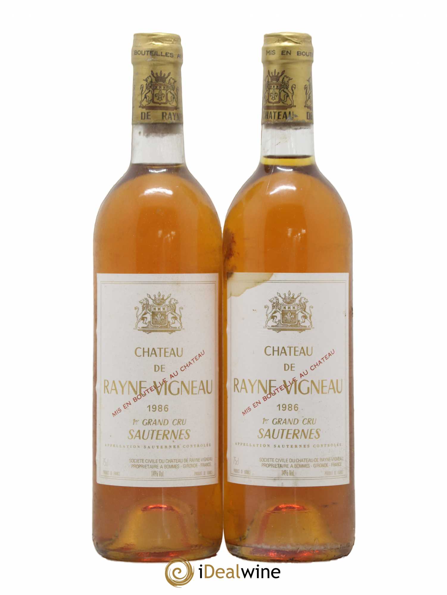 Château de Rayne Vigneau 1er Grand Cru Classé 1986 - Lotto di 2 bottiglie - 0