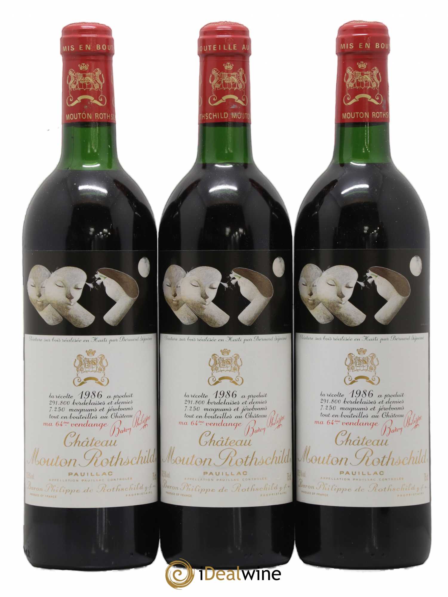 Château Mouton Rothschild 1er Grand Cru Classé 1986 - Lot de 6 bouteilles - 1