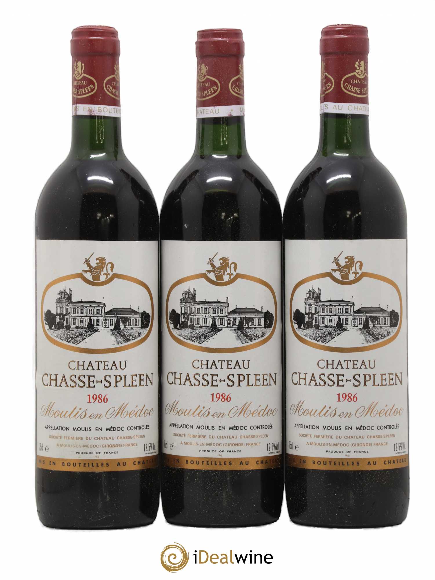 Château Chasse Spleen 1986 - Lot de 3 bouteilles - 0