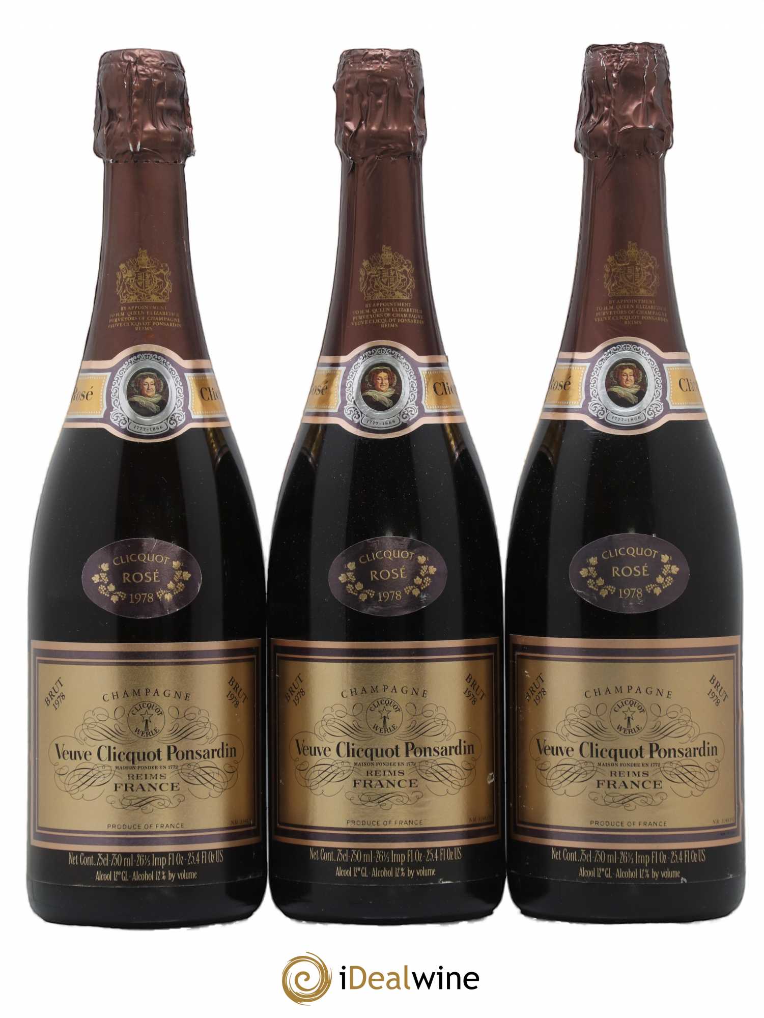 Vintage Rosé Veuve Clicquot 1978 - Lot de 3 bouteilles - 0