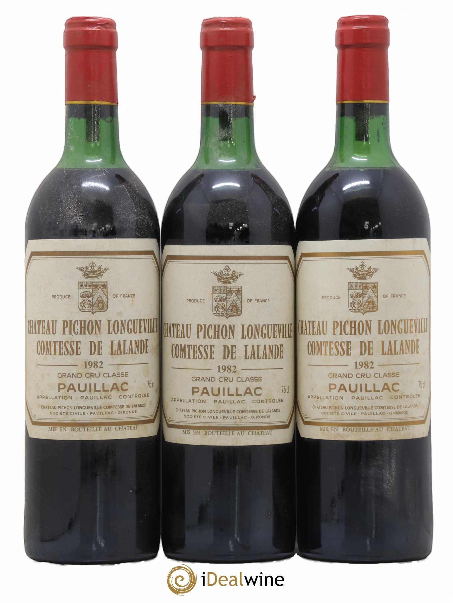 Château Pichon Longueville Comtesse de Lalande 2ème Grand Cru Classé 1982 - Lot de 3 bouteilles - 0
