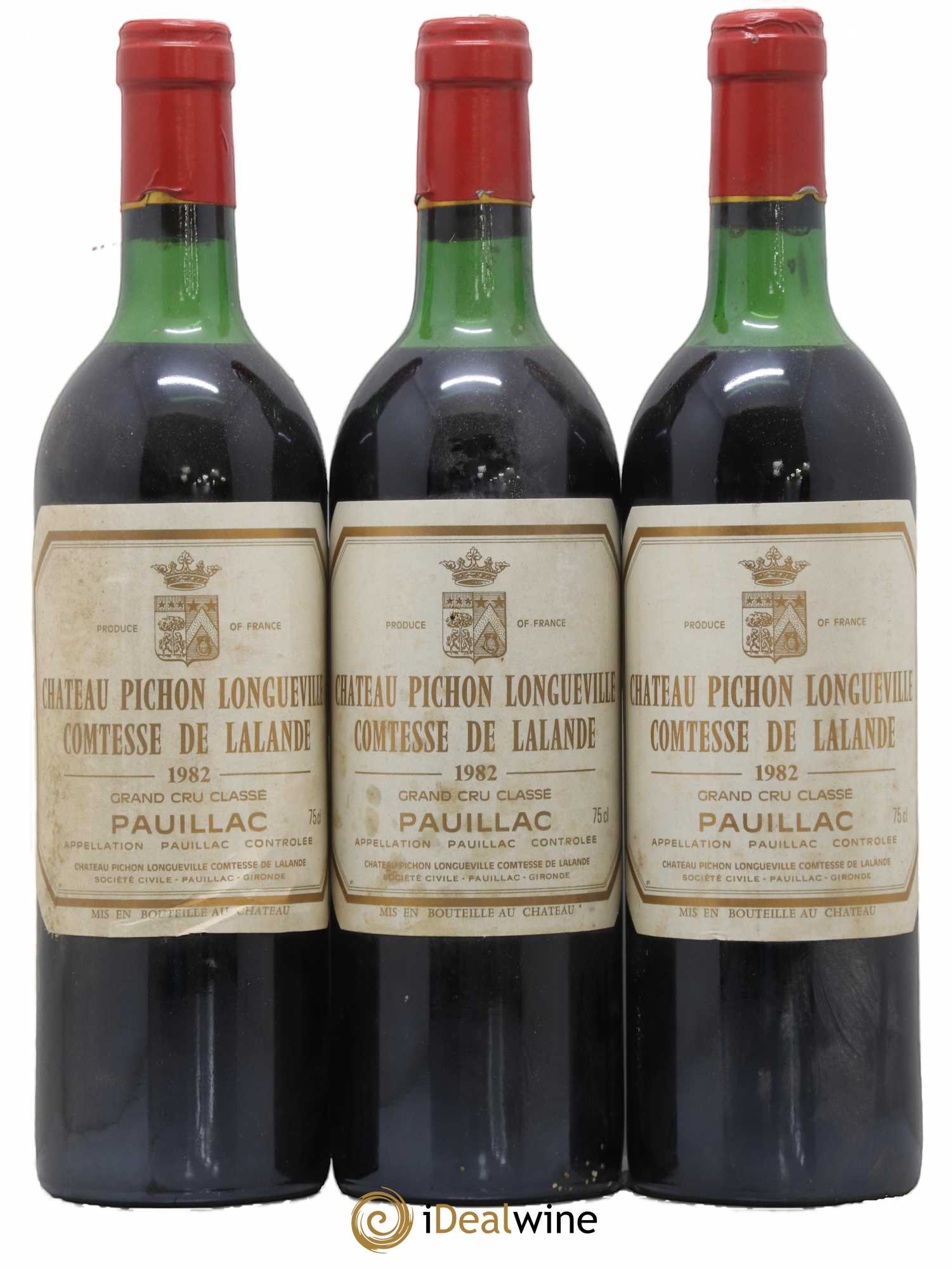Château Pichon Longueville Comtesse de Lalande 2ème Grand Cru Classé 1982 - Lot de 3 bouteilles - 0