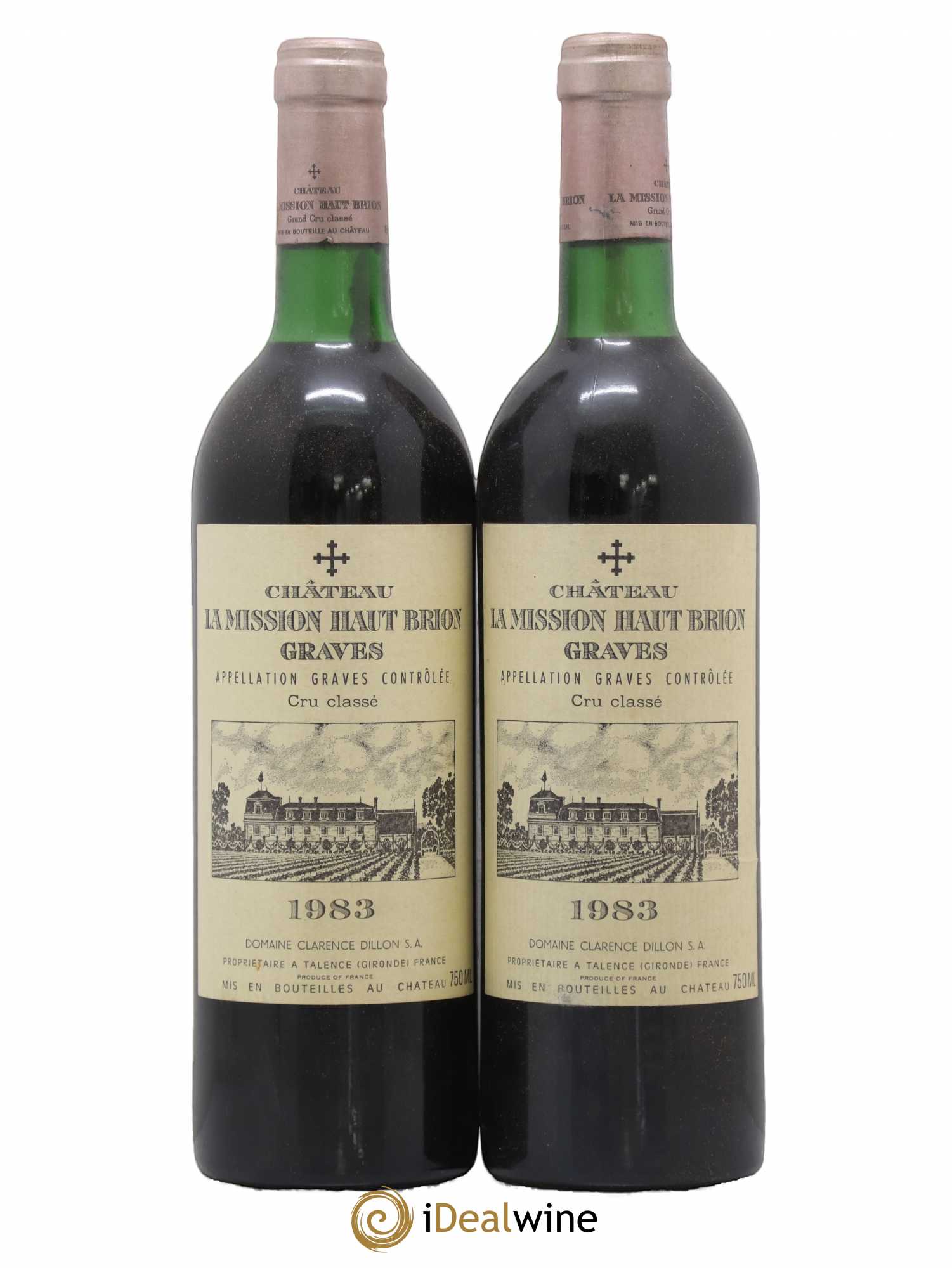 Château la Mission Haut-Brion Cru Classé de Graves 1983 - Lot de 2 bouteilles - 0