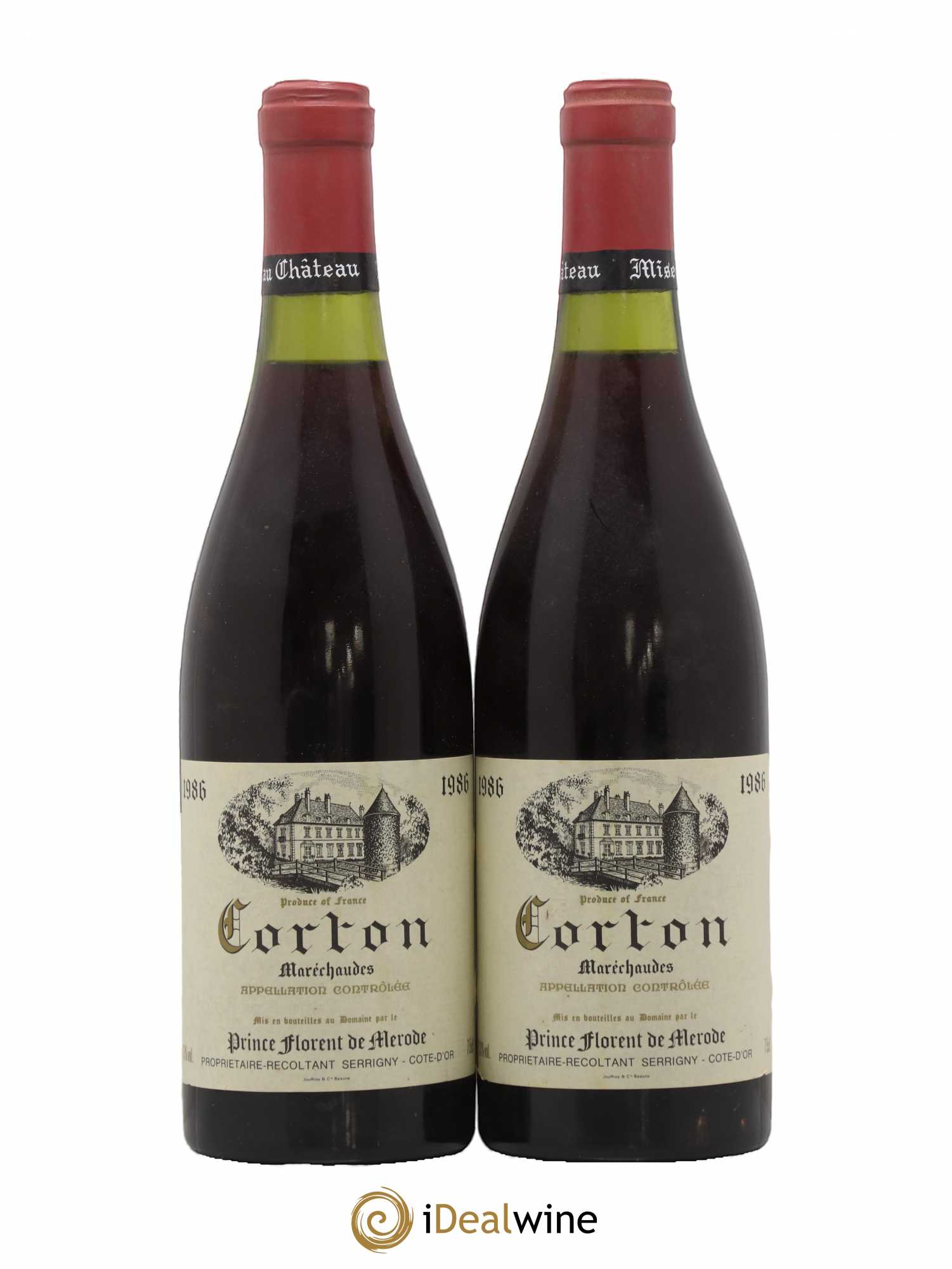 Corton Grand Cru Marechaudes Prince Florent de Merode 1986 - Lot de 2 bouteilles - 0
