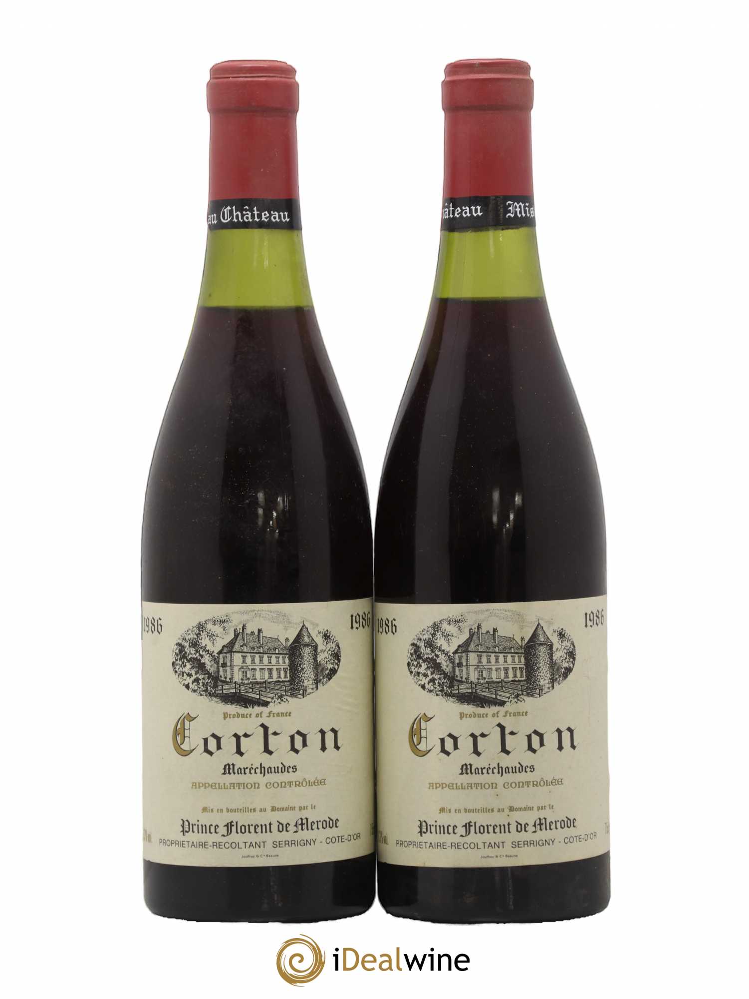 Corton Grand Cru Marechaudes Prince Florent de Merode 1986 - Lot de 2 bouteilles - 0