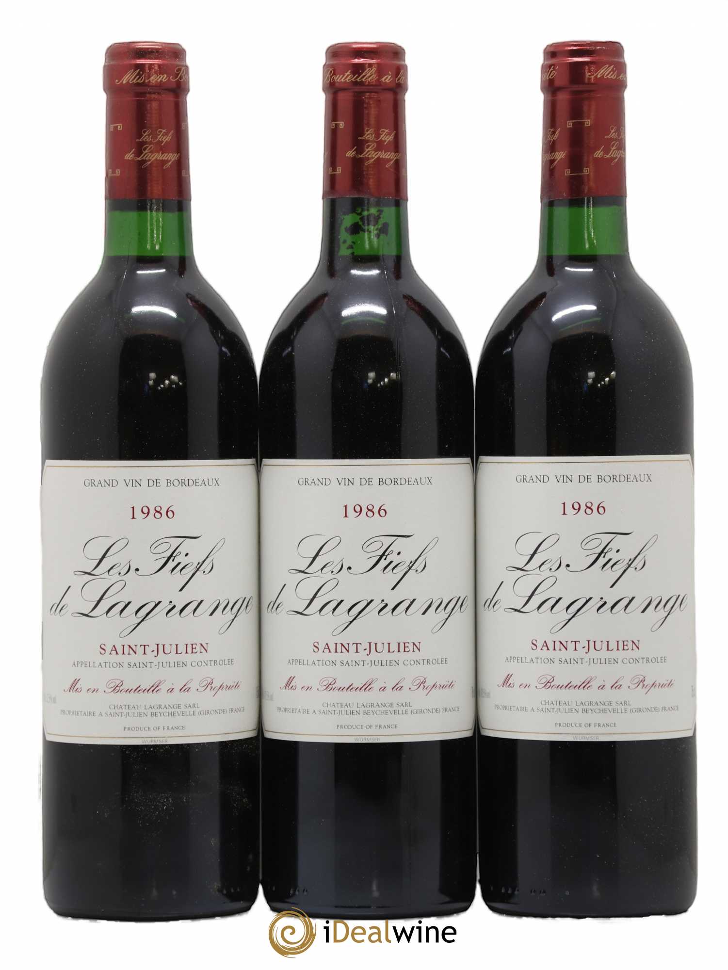 Les Fiefs de Lagrange Second Vin 1986 - Lot de 3 bouteilles - 0