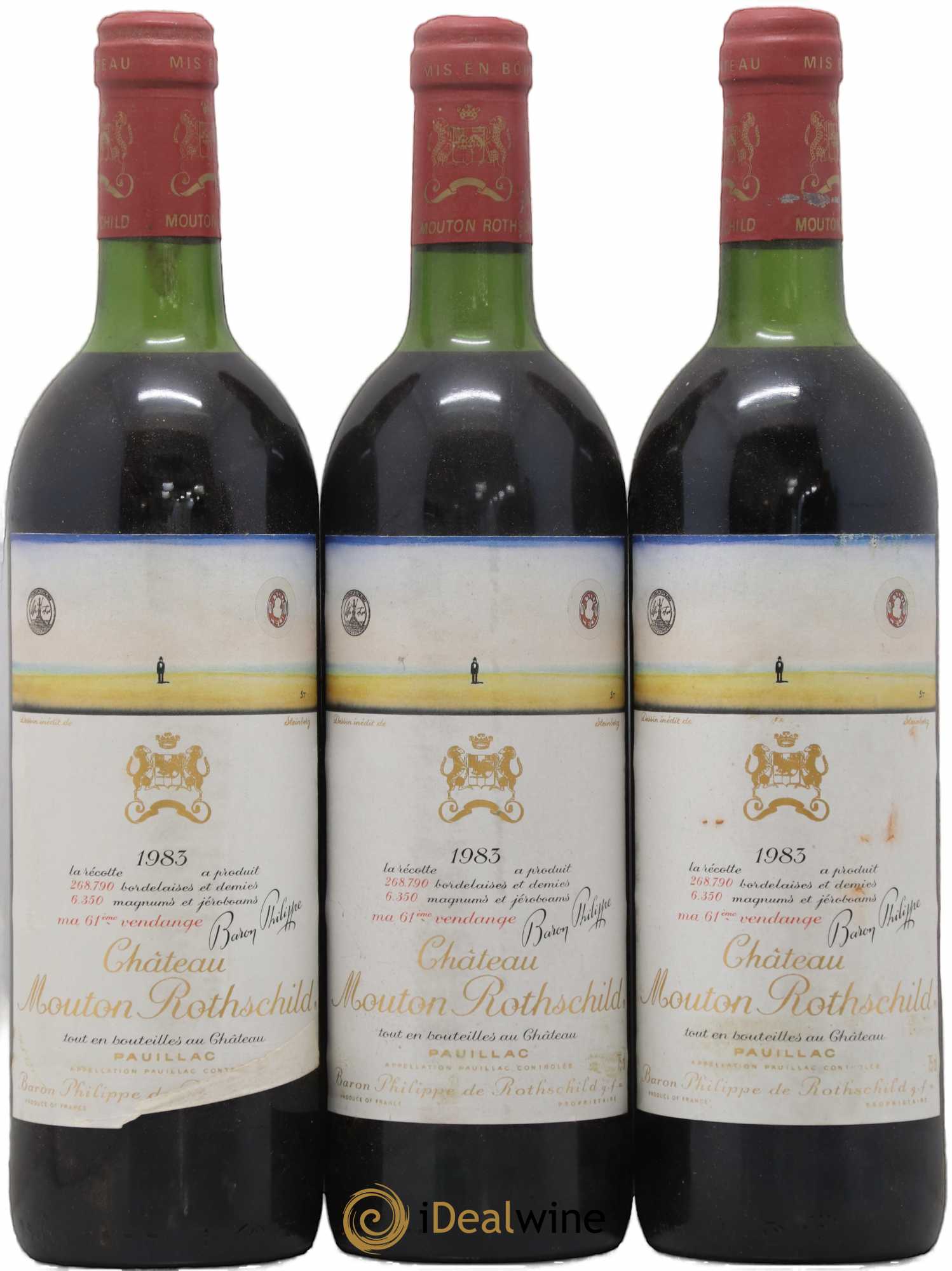 Château Mouton Rothschild 1er Grand Cru Classé 1983 - Lot de 6 bouteilles - 1