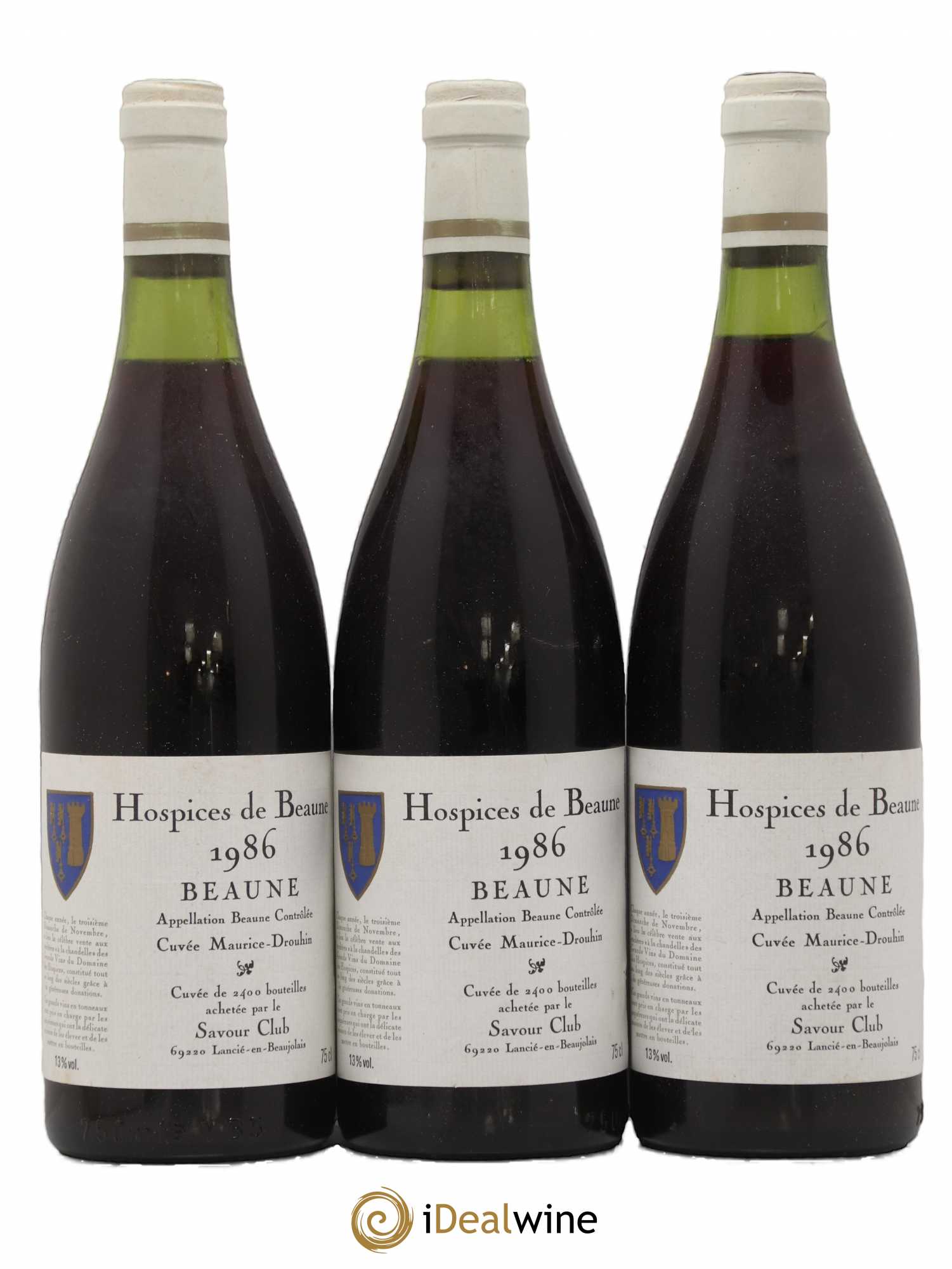 Beaune Maurice Drouhin Hospice de Beaune Savour Club 1986 - Posten von 3 Flaschen - 0