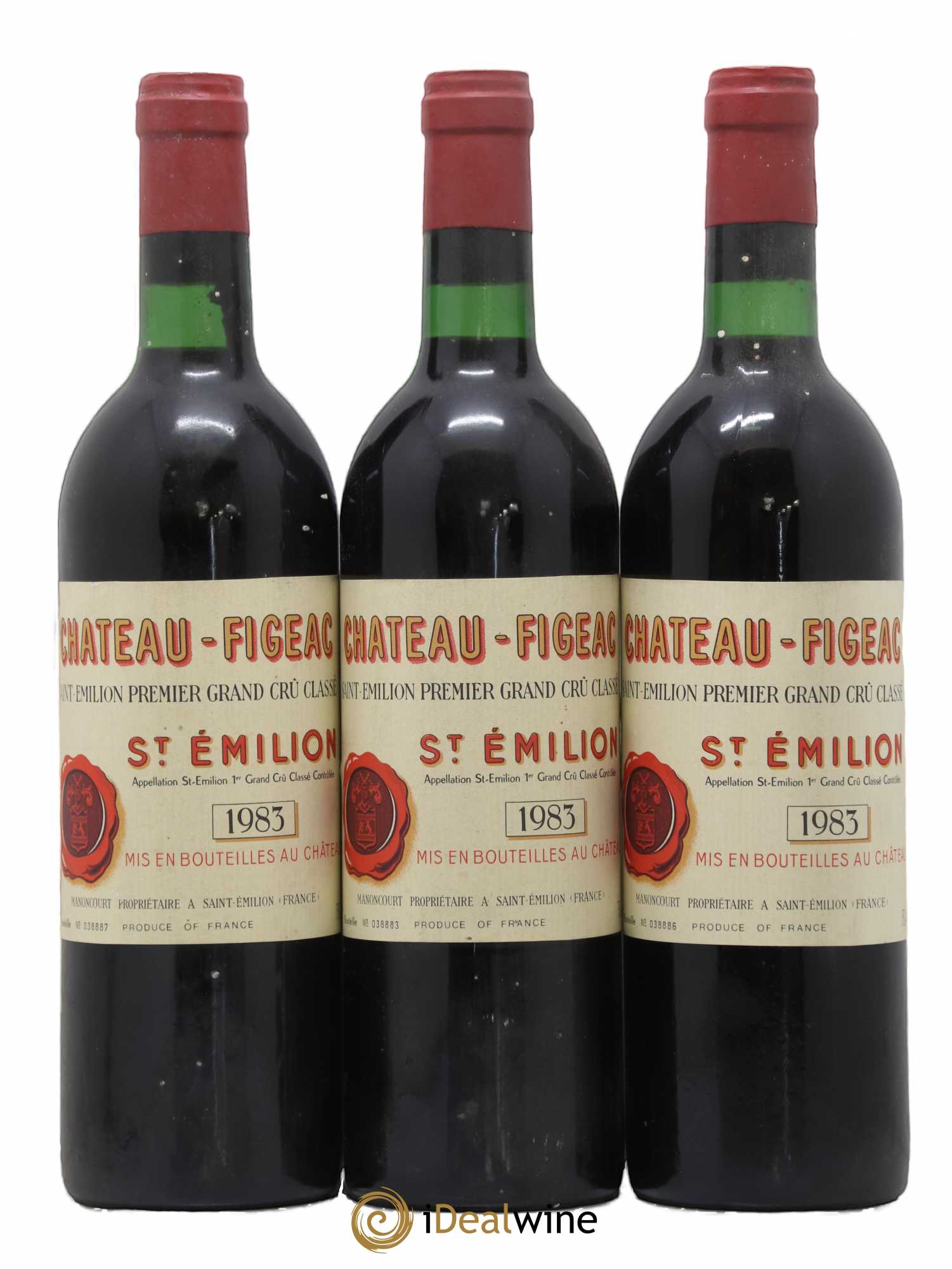 Château Figeac 1er Grand Cru Classé A 1983 - Lot de 3 bouteilles - 0