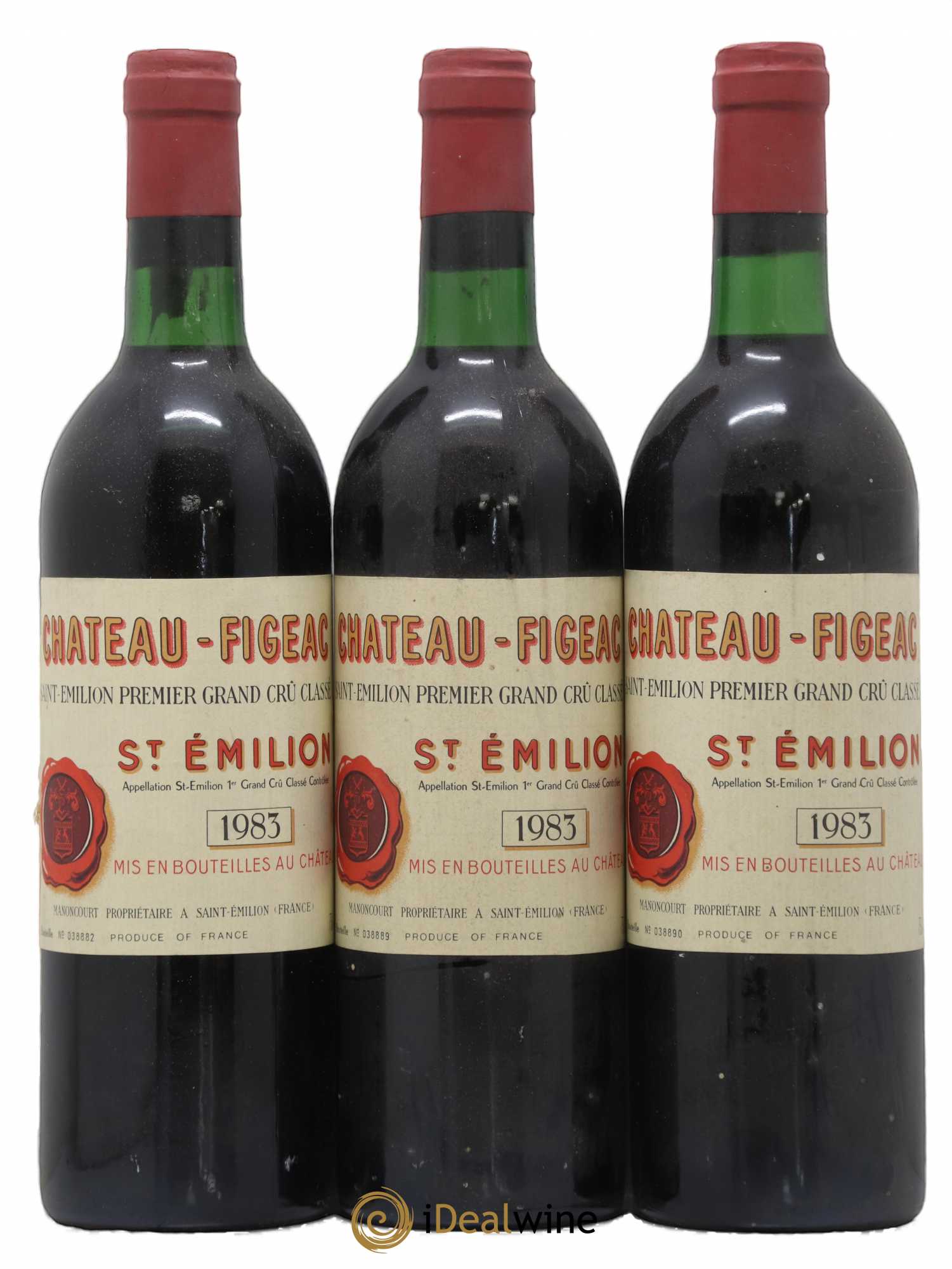 Château Figeac 1er Grand Cru Classé A 1983 - Lot de 3 bouteilles - 0