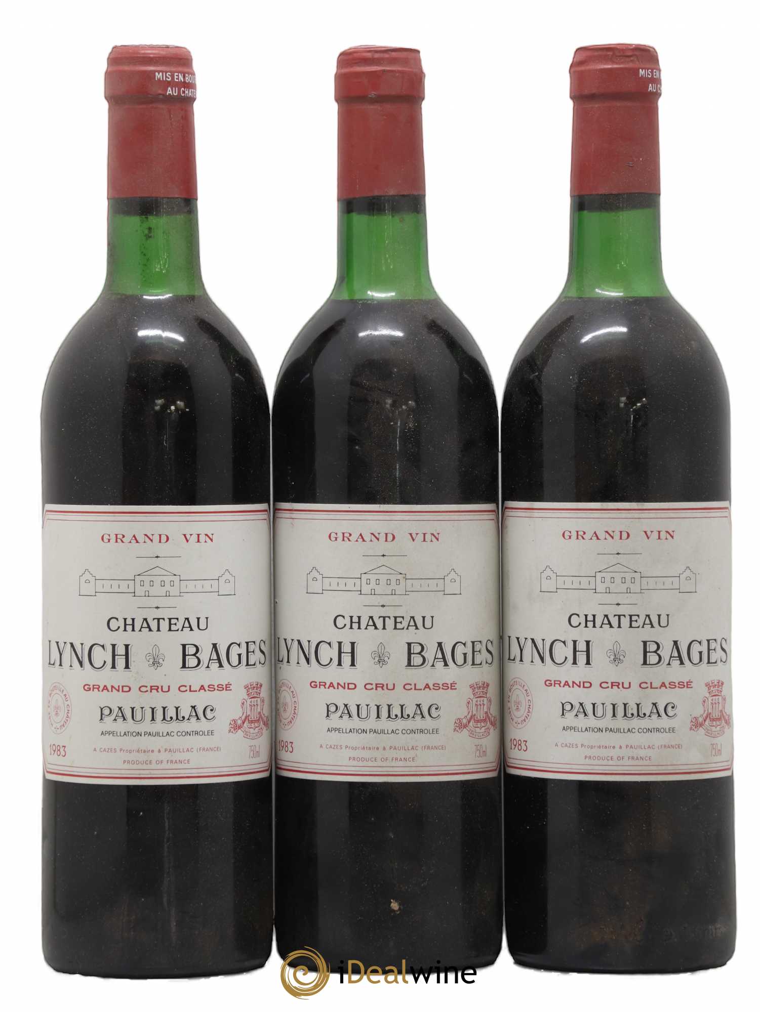 Château Lynch Bages 5ème Grand Cru Classé 1983 - Lot de 3 bouteilles - 0