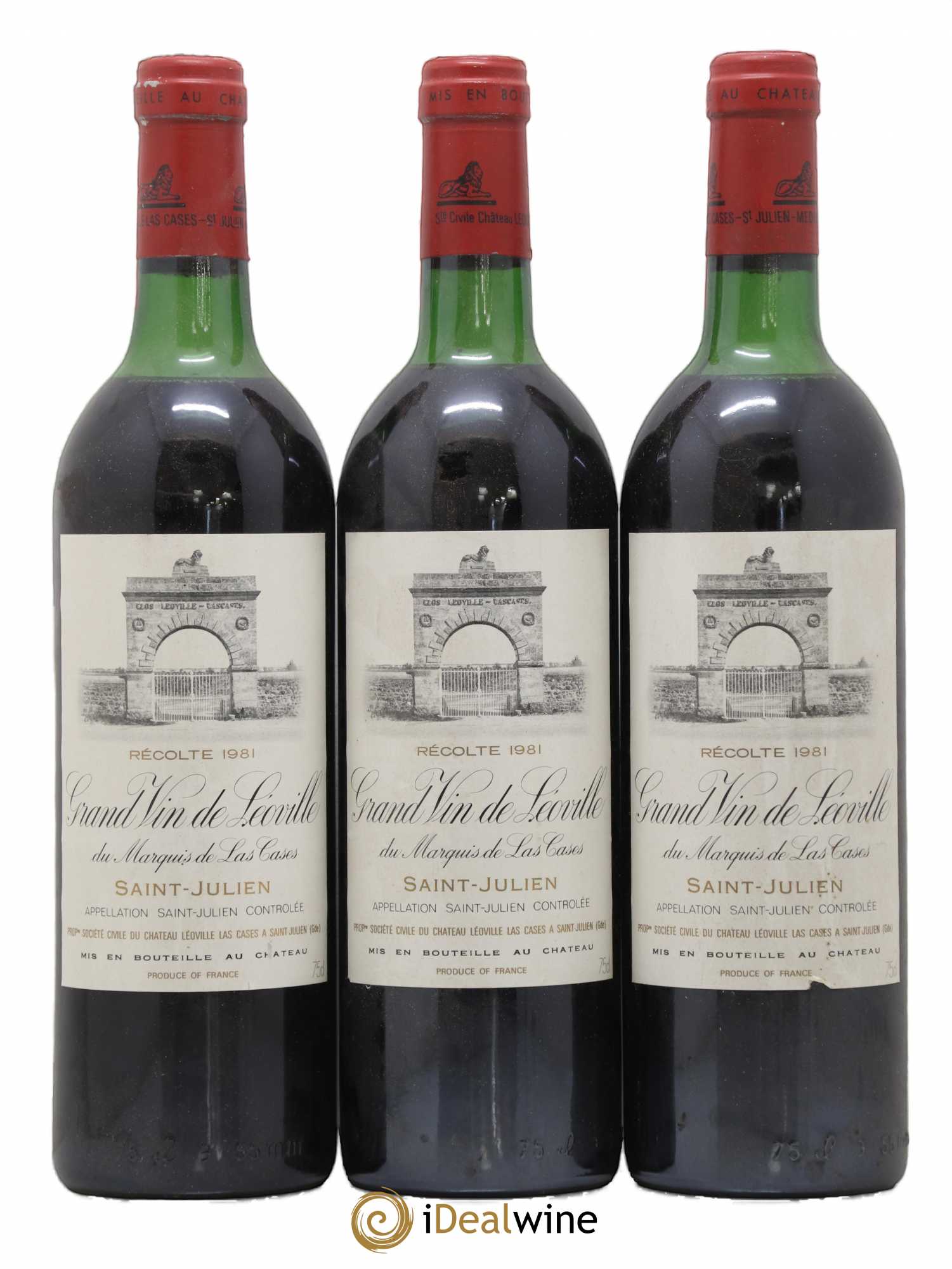 Château Léoville Las Cases 2ème Grand Cru Classé 1981 - Lot de 3 bouteilles - 0