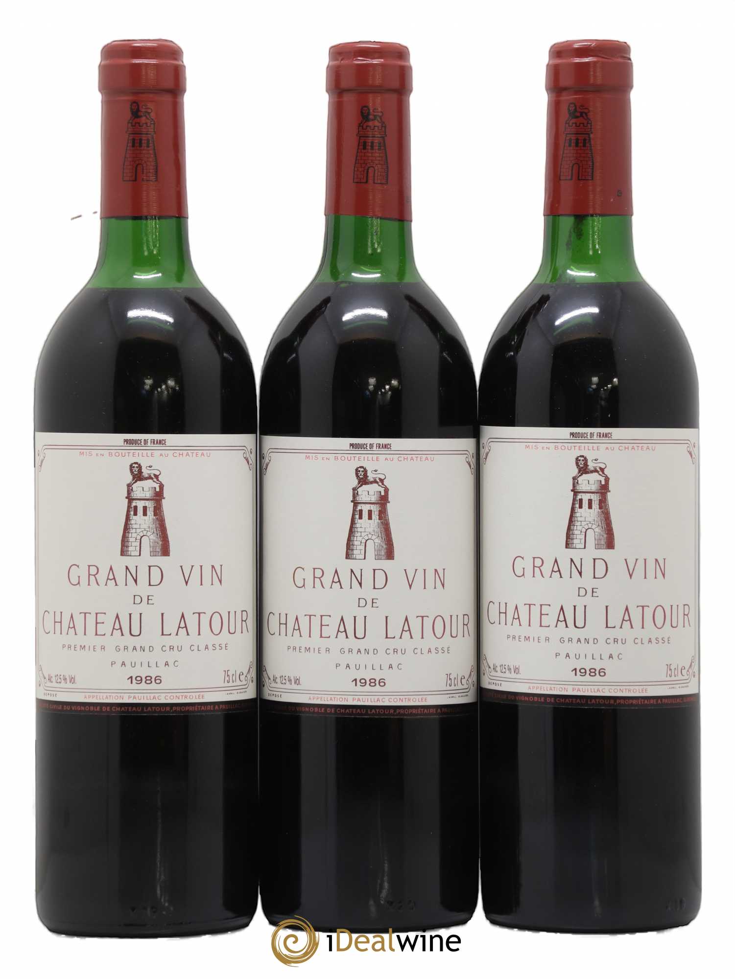 Château Latour 1er Grand Cru Classé 1986 - Lot de 3 bouteilles - 0