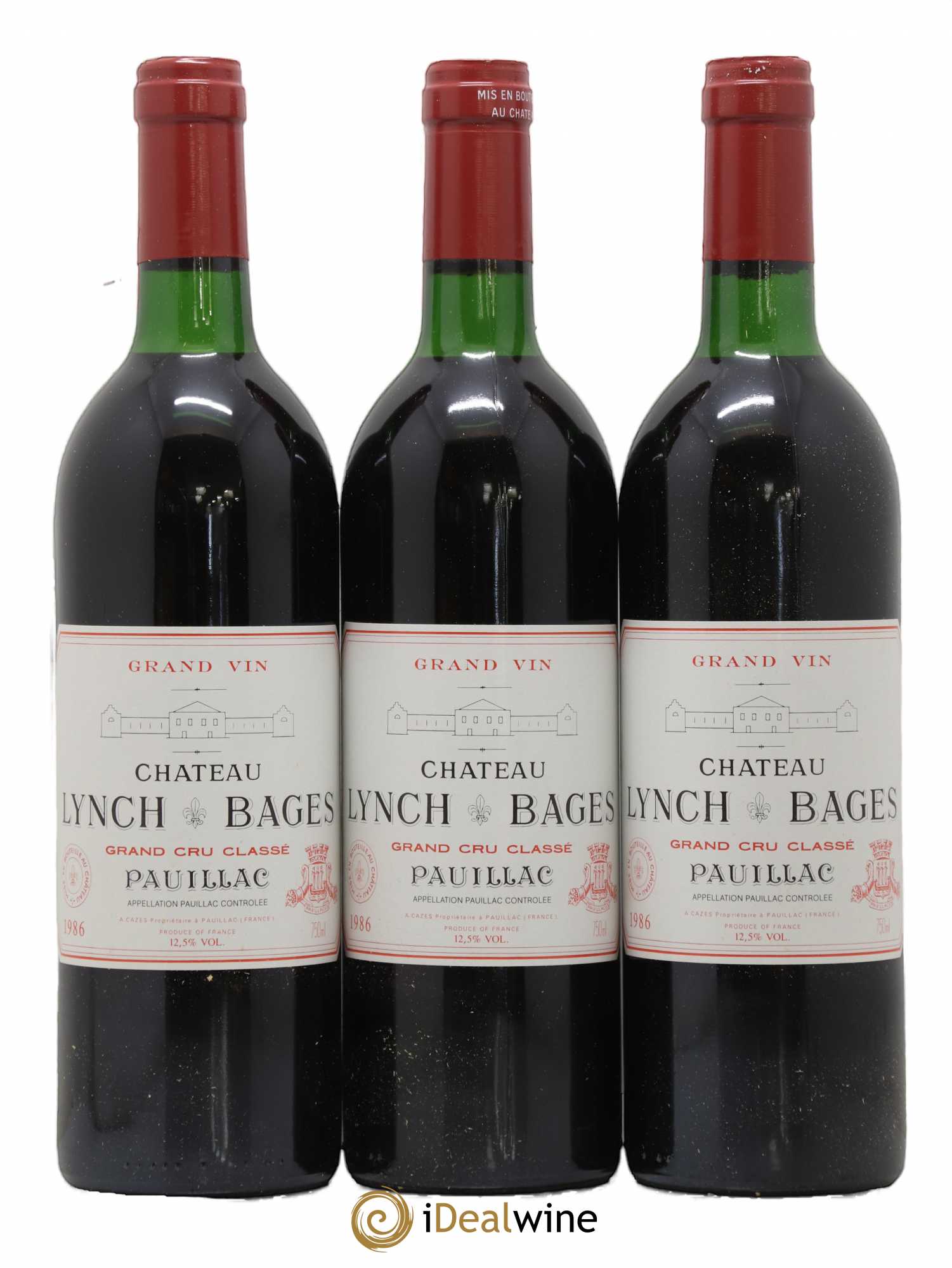 Château Lynch Bages 5ème Grand Cru Classé 1986 - Lot de 3 bouteilles - 0