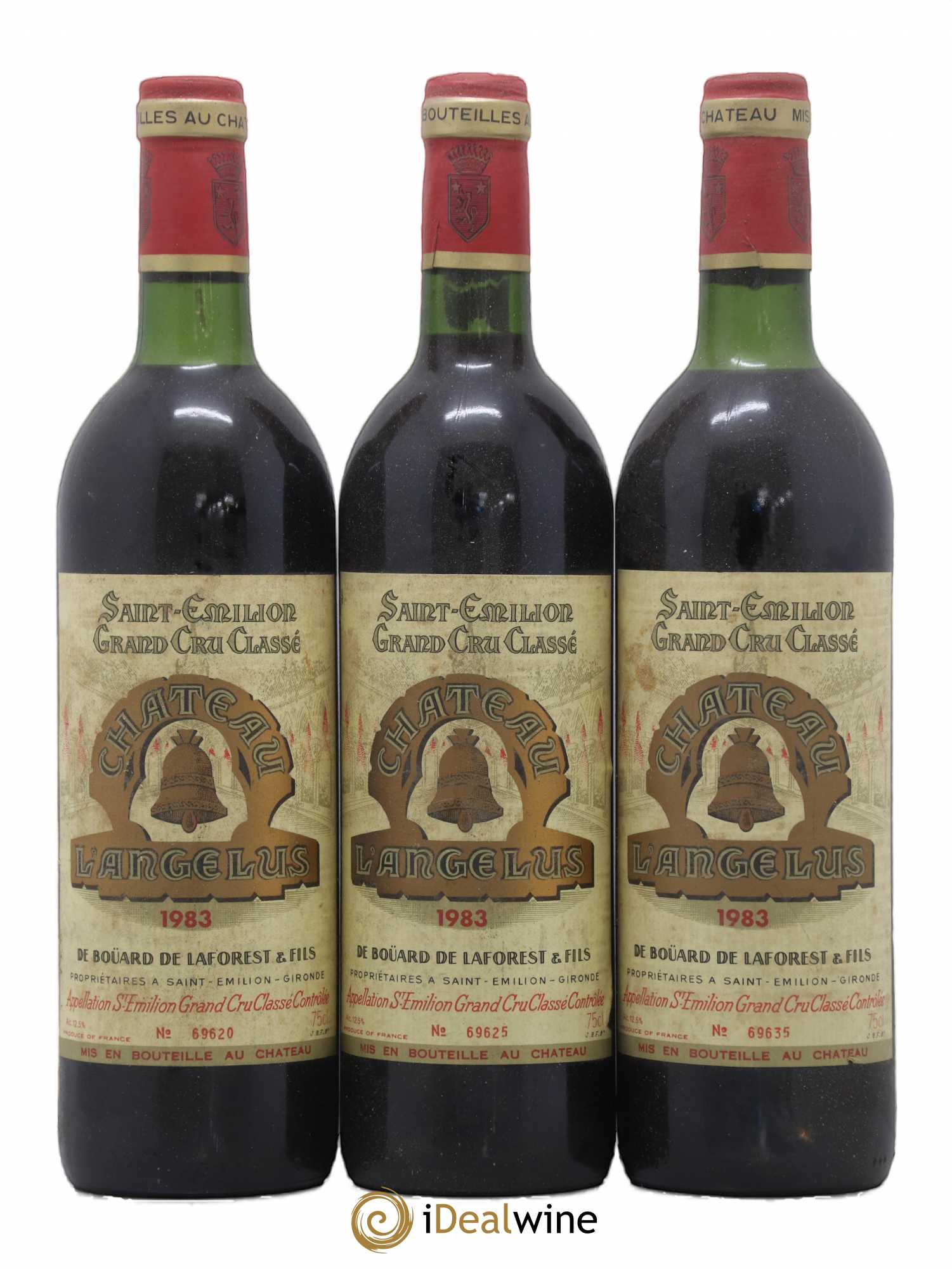 Château Angélus 1er Grand Cru Classé A 1983 - Lot de 3 bouteilles - 0