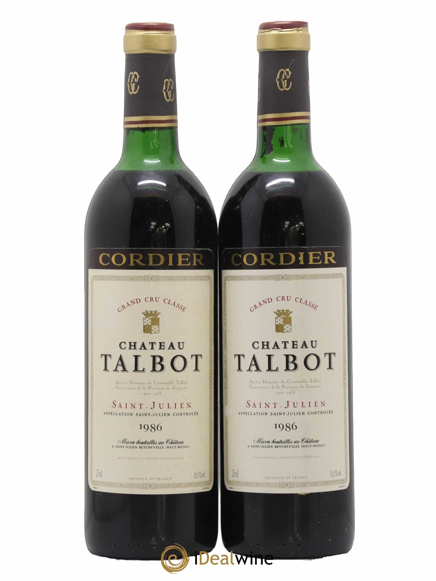 Château Talbot 4ème Grand Cru Classé 1986 - Lot de 2 bouteilles - 0
