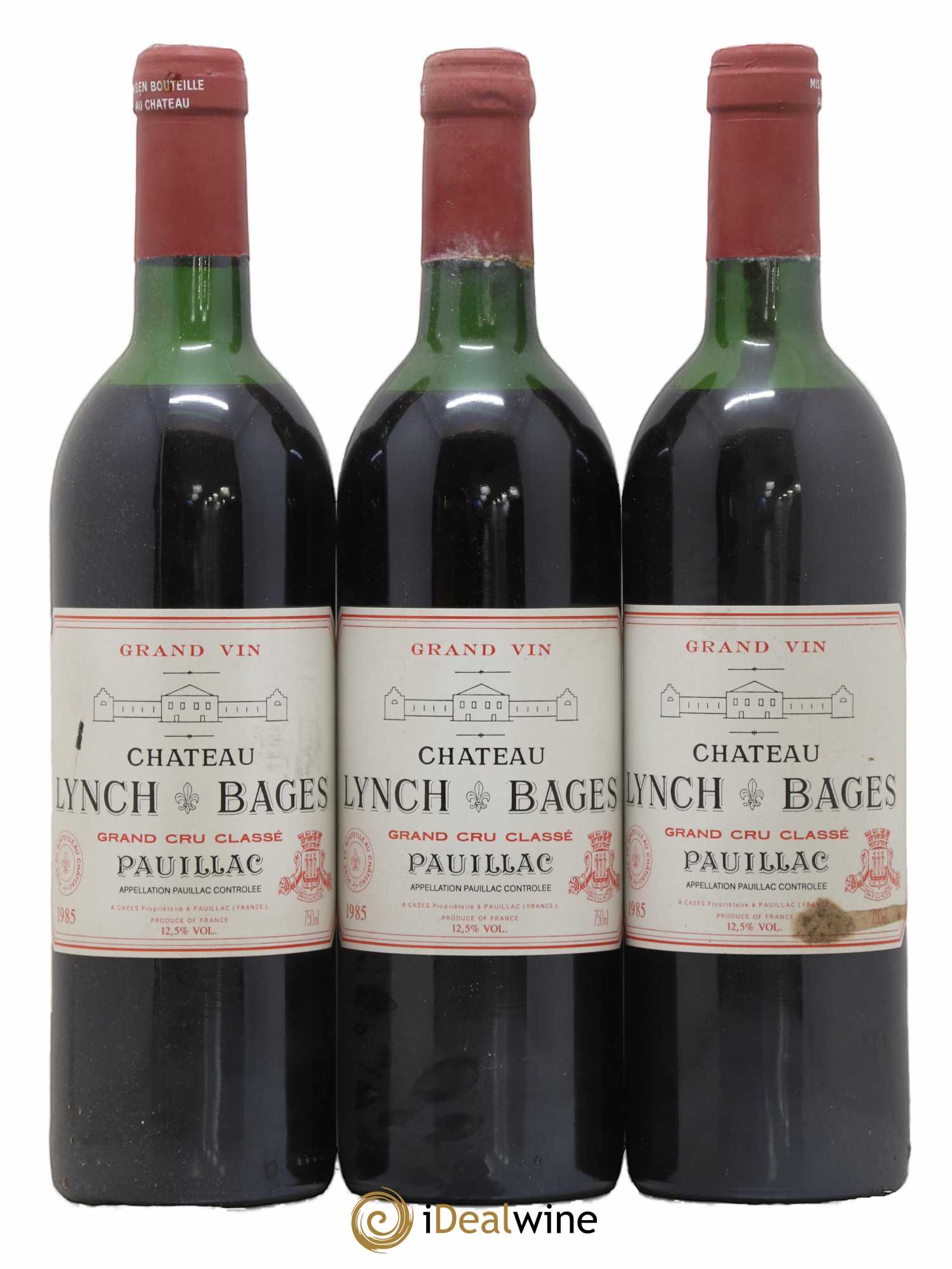 Château Lynch Bages 5ème Grand Cru Classé 1985 - Lot de 3 bouteilles - 0