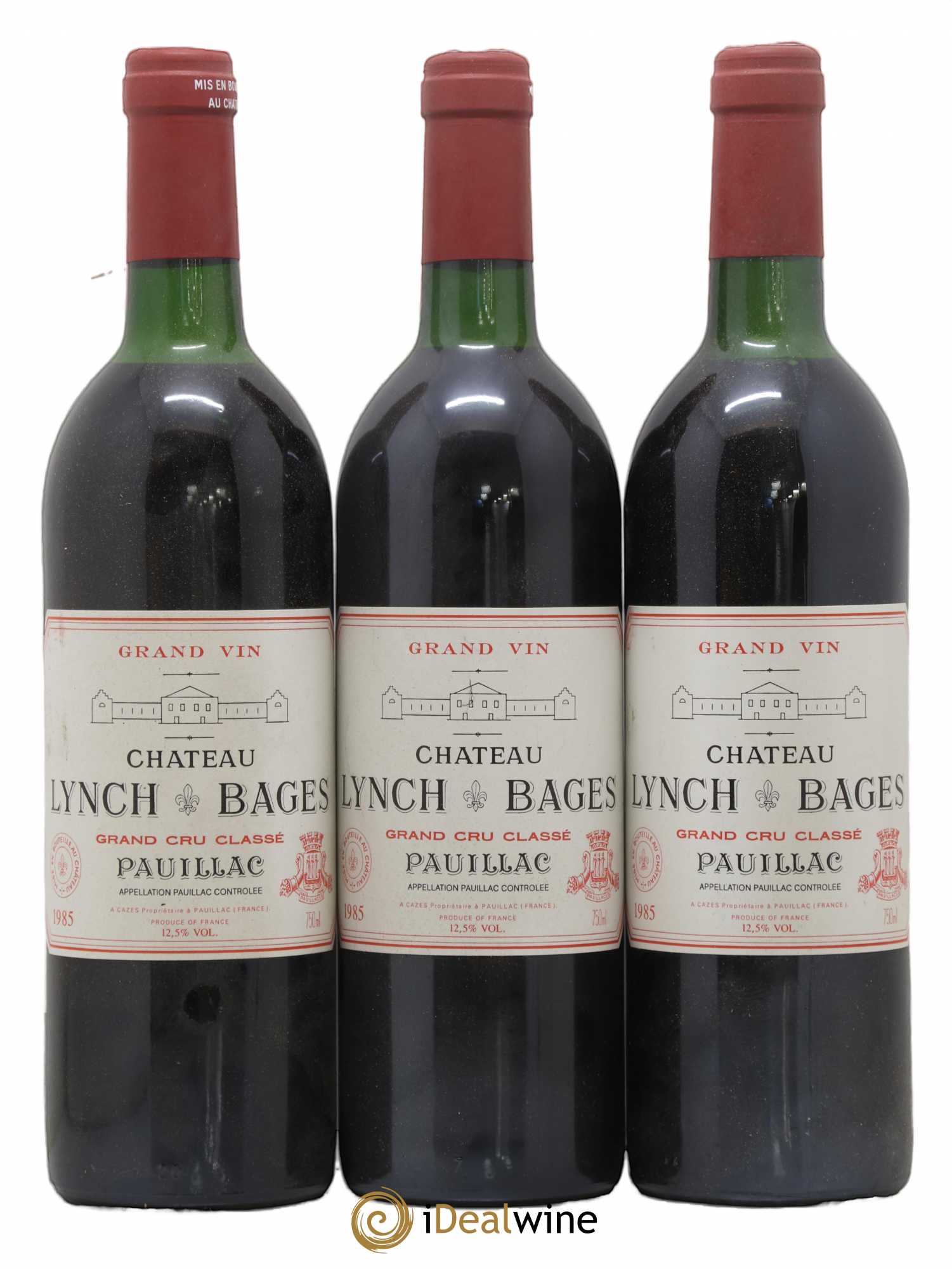 Château Lynch Bages 5ème Grand Cru Classé 1985 - Lot de 3 bouteilles - 0