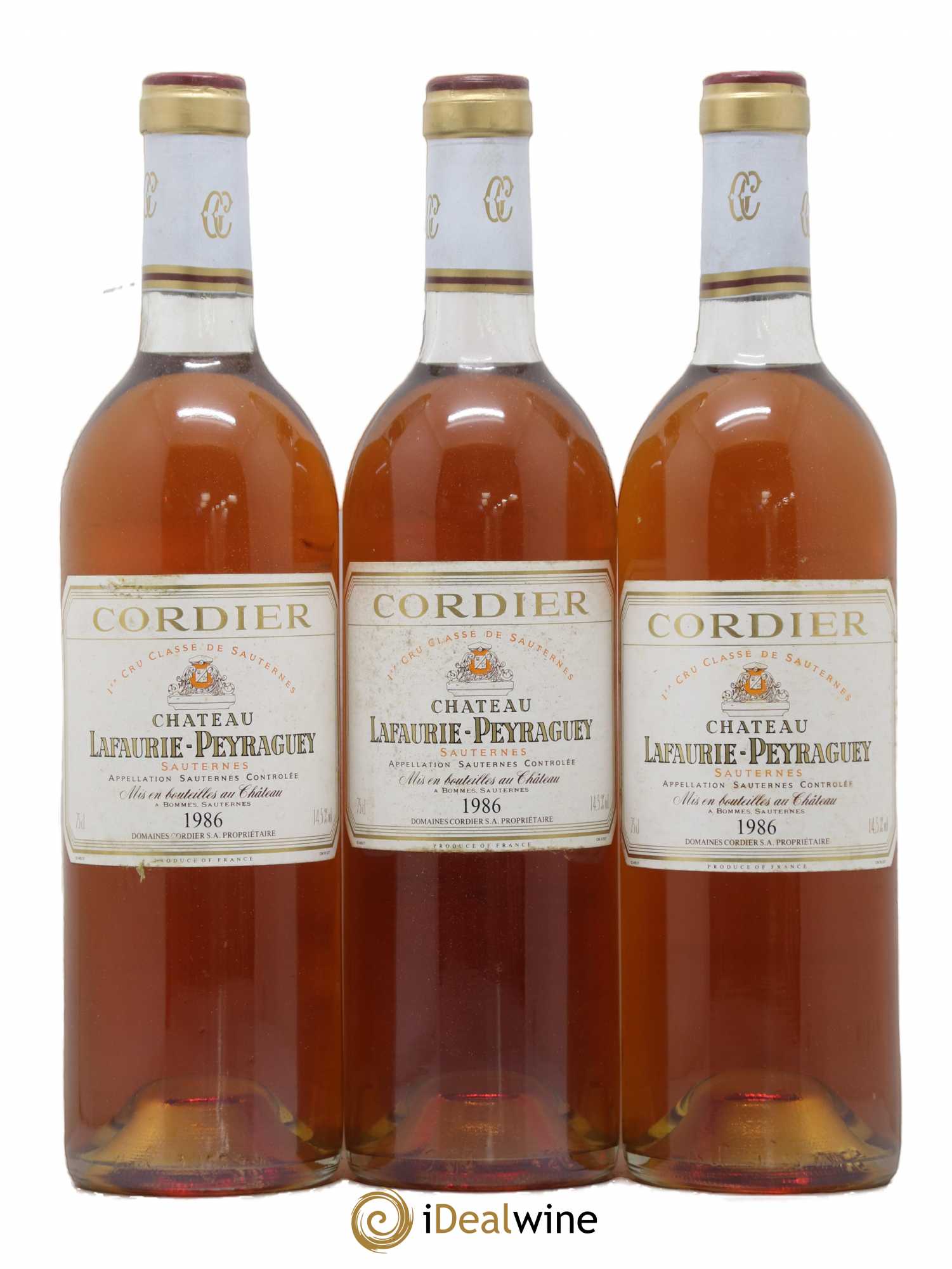 Château Lafaurie-Peyraguey 1er Grand Cru Classé 1986 - Lotto di 3 bottiglie - 0