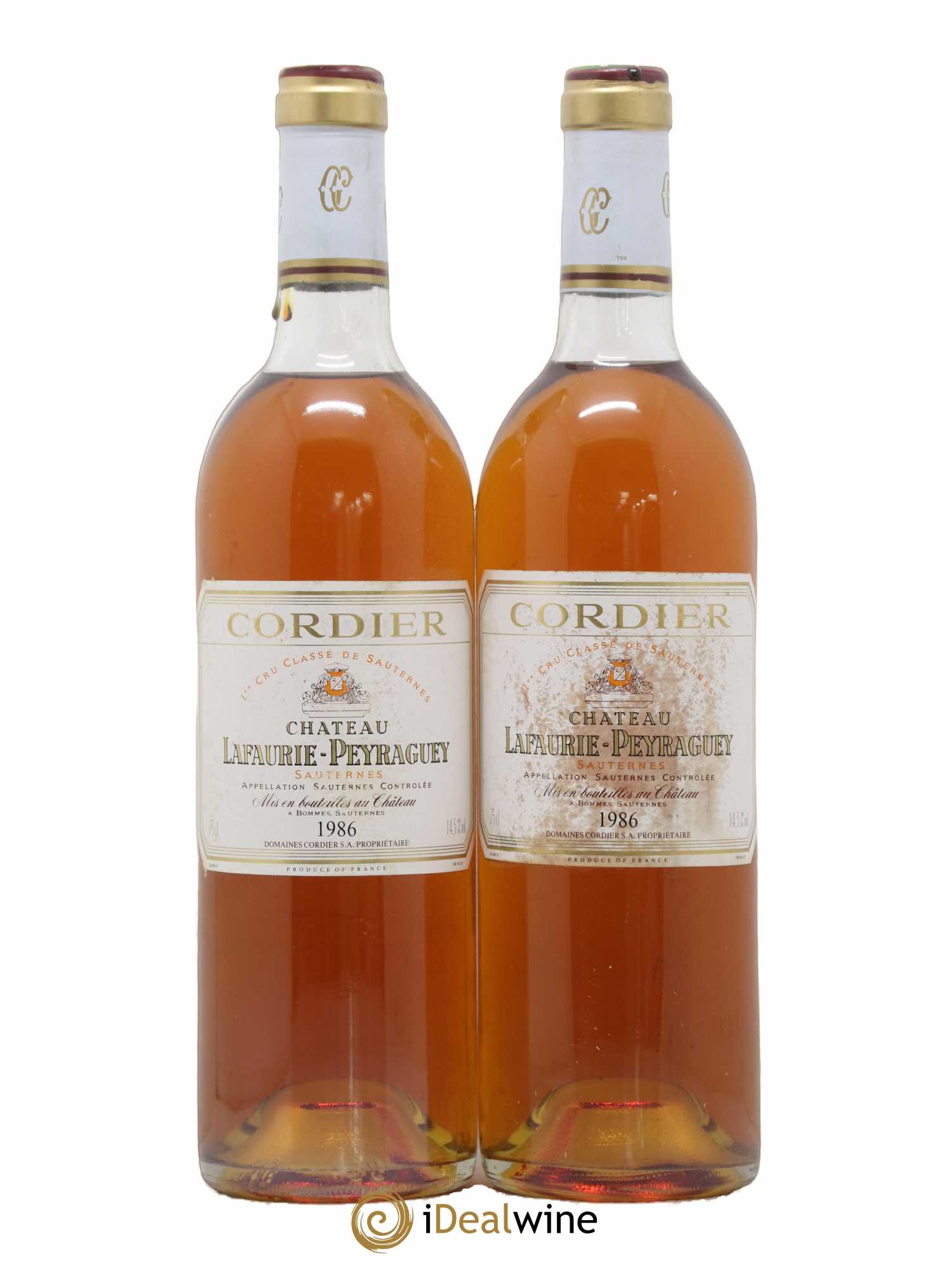 Château Lafaurie-Peyraguey 1er Grand Cru Classé 1986 - Lotto di 2 bottiglie - 0
