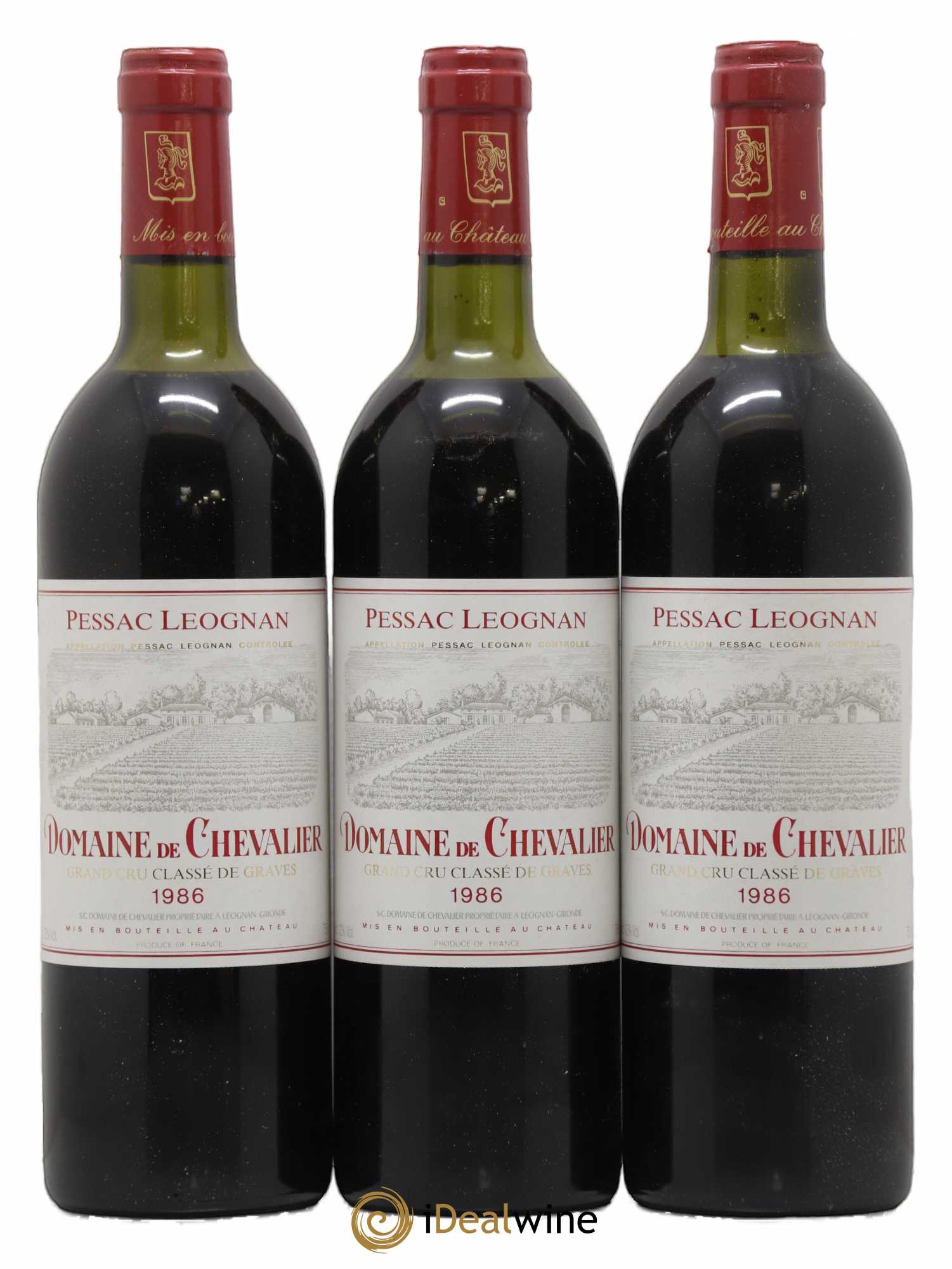 Domaine de Chevalier Cru Classé de Graves 1986 - Lot de 3 bouteilles - 0