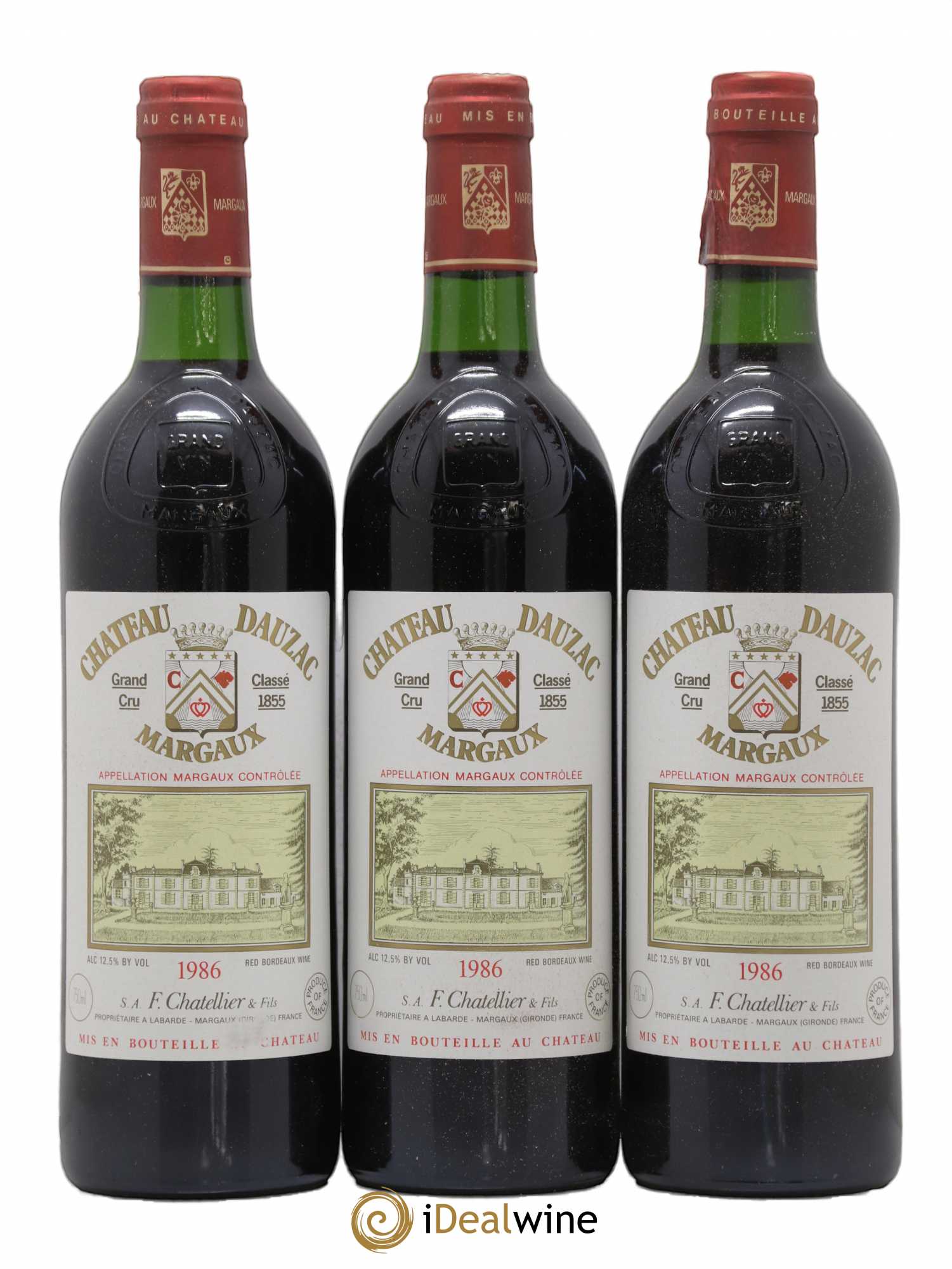 Château Dauzac 5ème Grand Cru Classé 1986 - Lot de 3 bouteilles - 0