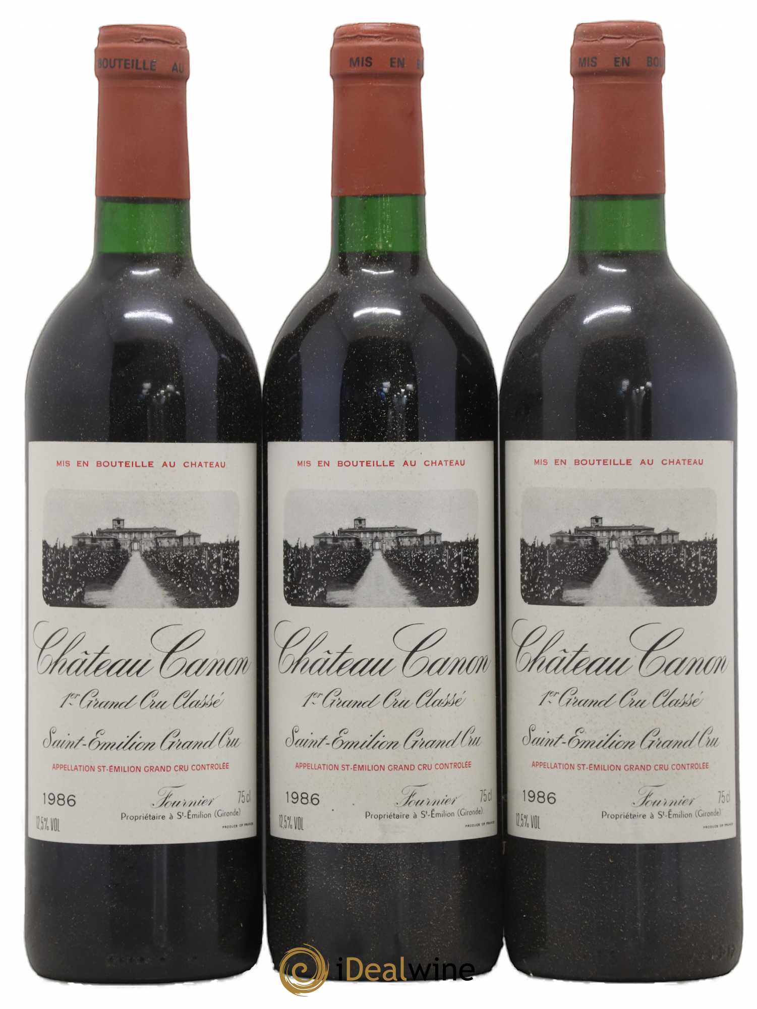 Château Canon 1er Grand Cru Classé B 1986 - Lot de 3 bouteilles - 0