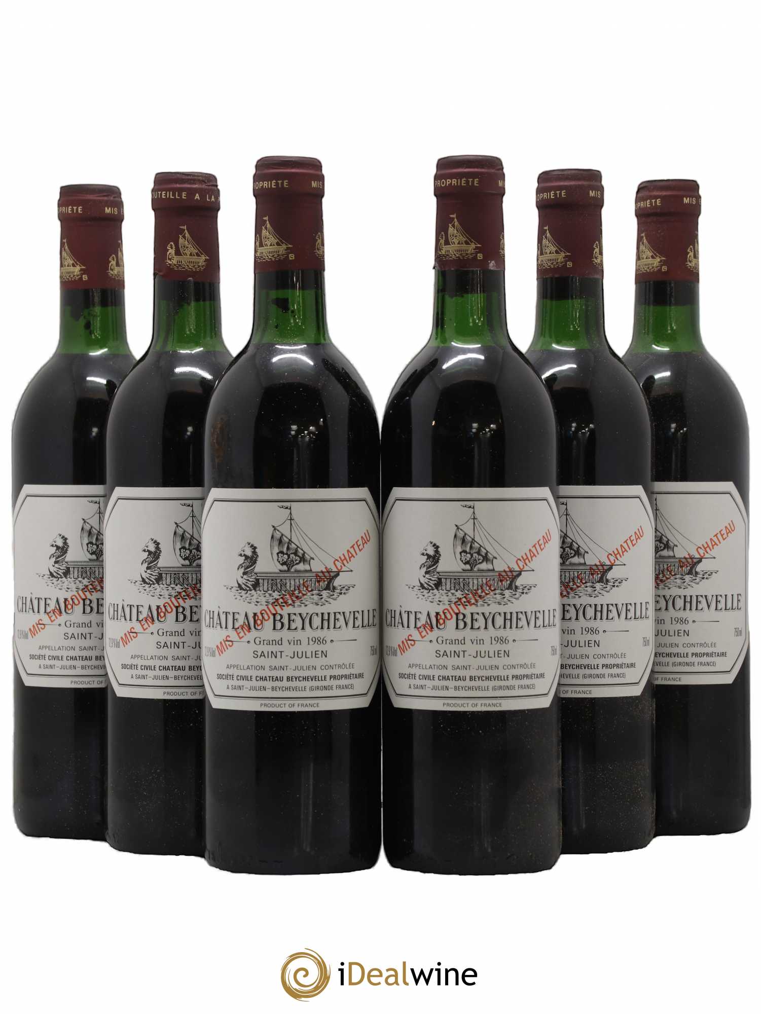 Château Beychevelle 4ème Grand Cru Classé 1986 - Lot de 6 bouteilles - 0