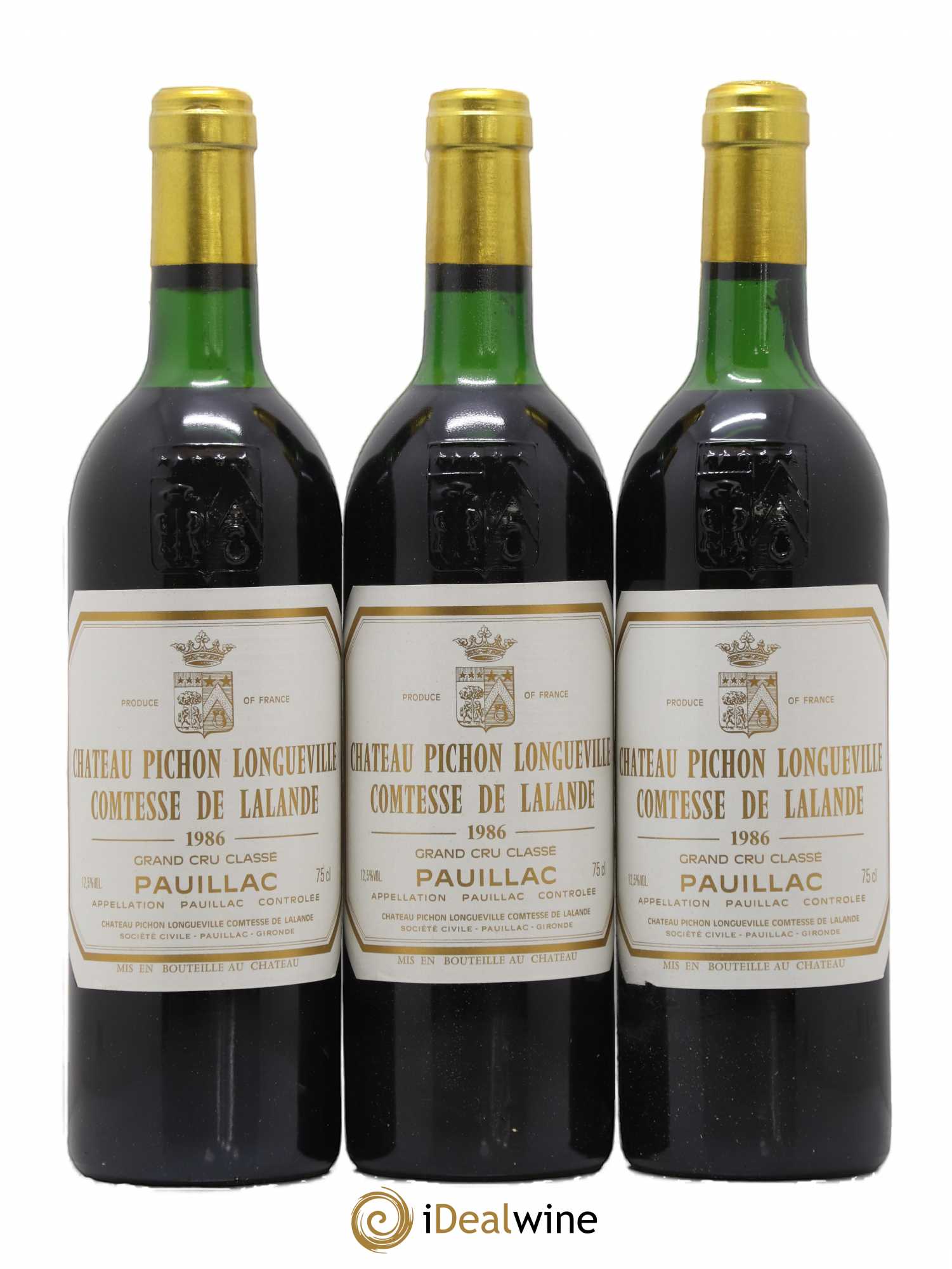 Château Pichon Longueville Comtesse de Lalande 2ème Grand Cru Classé 1986 - Lot de 3 bouteilles - 0