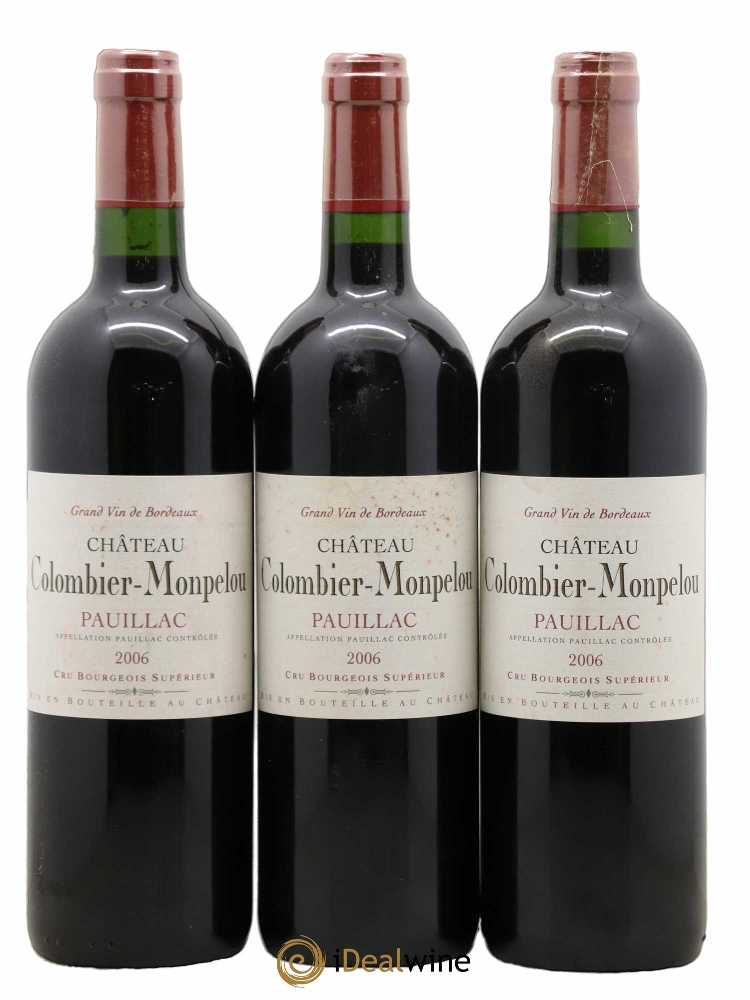 Château Colombier Monpelou Cru Bourgeois 2006 - Lot de 3 bouteilles - 0