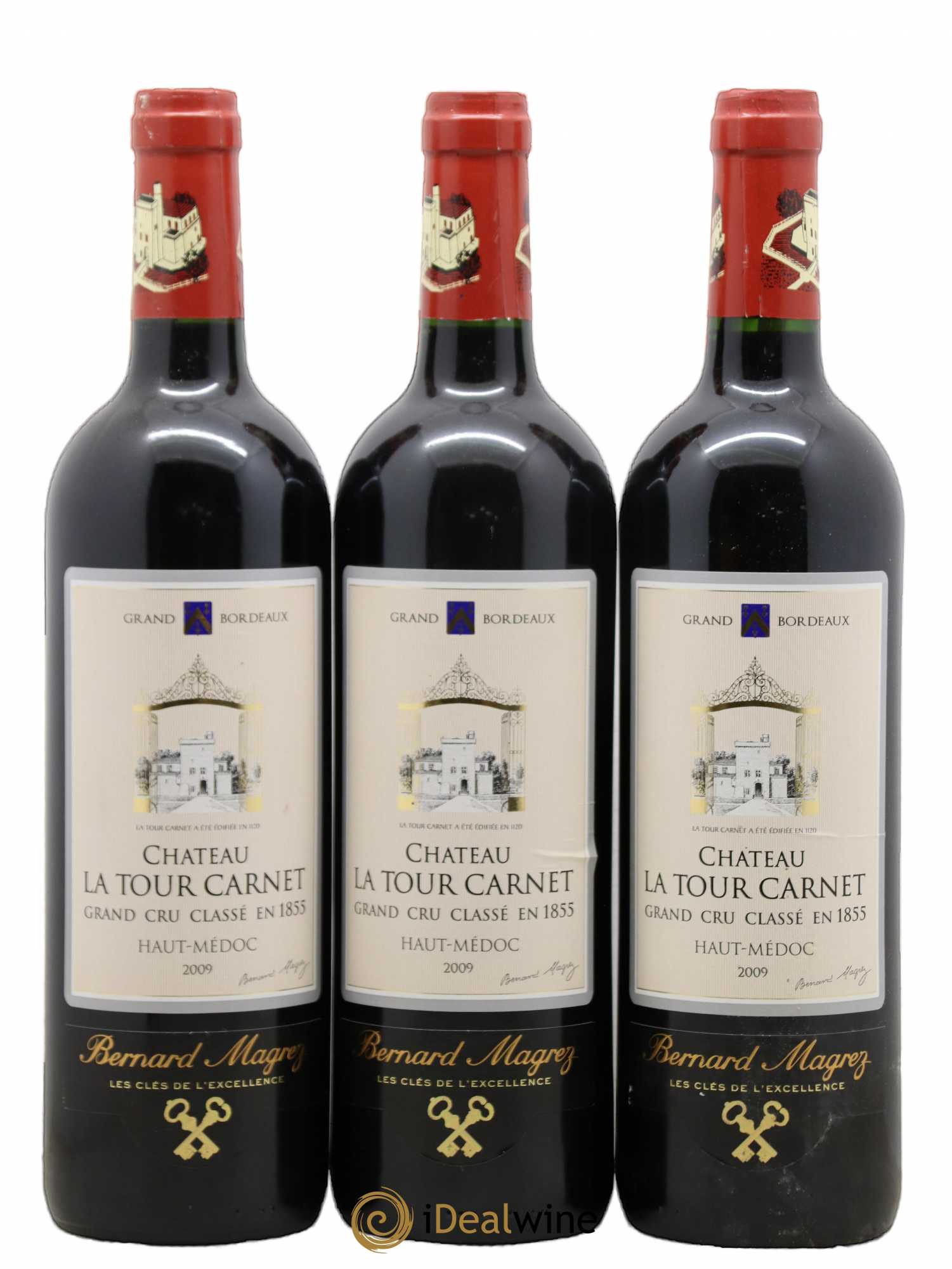 Château la Tour Carnet 4ème Grand Cru Classé 2009 - Lot de 3 bouteilles - 0